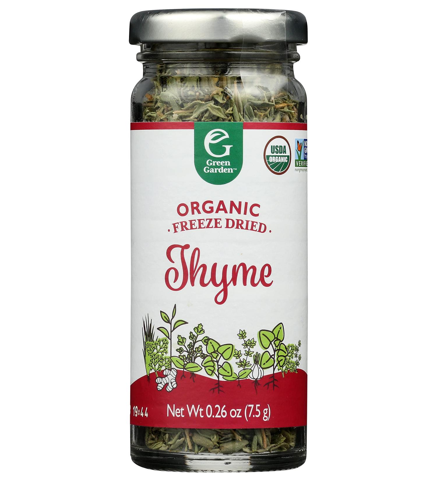 Green Garden Organic Thyme 0.26oz - Freeze-Dried Herb for Fresh Flavors (Pack of 1) - Buy Online on GoSupps.com