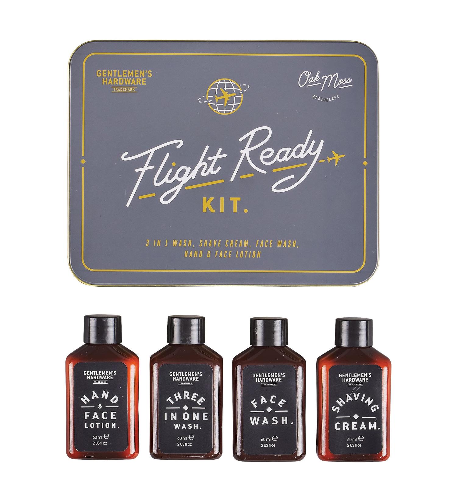 Gentlemen's Hardware Flight Ready Travel Gift Set 4-pieces Oak Moss