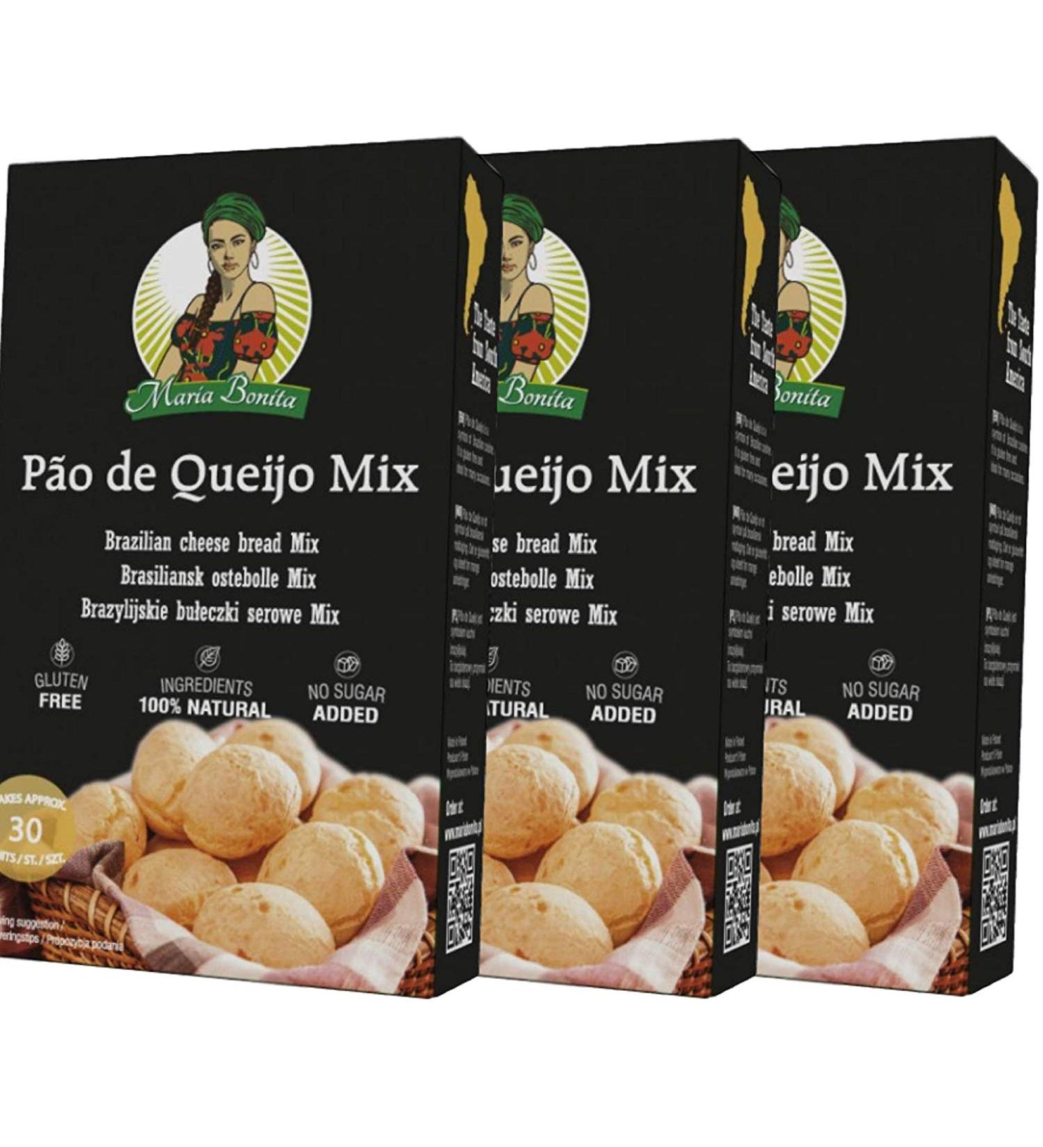 Pao de Queijo 3x400g Brazilian Cheese Bread Mix - Gluten Free - No additives - Fast and Easy to Bake - Ideal for Grill - Buy Online on GoSupps.com