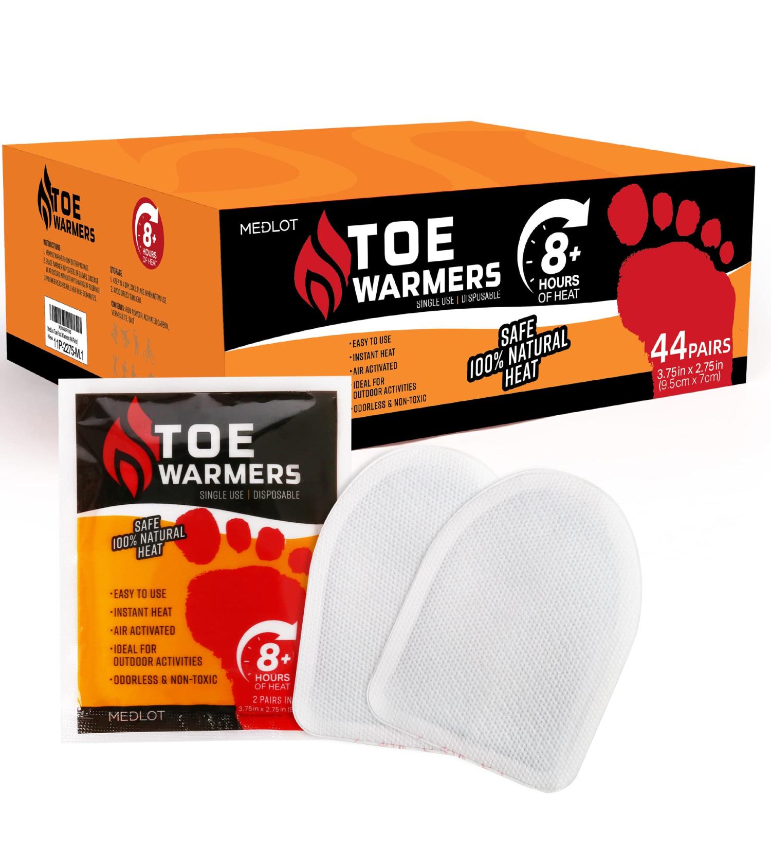 MEDLOT Toe Feet Warmers - 22/44 Pairs | Air-Activated Adhesive Warmers for Shoes and Boots - Buy Online on GoSupps.com