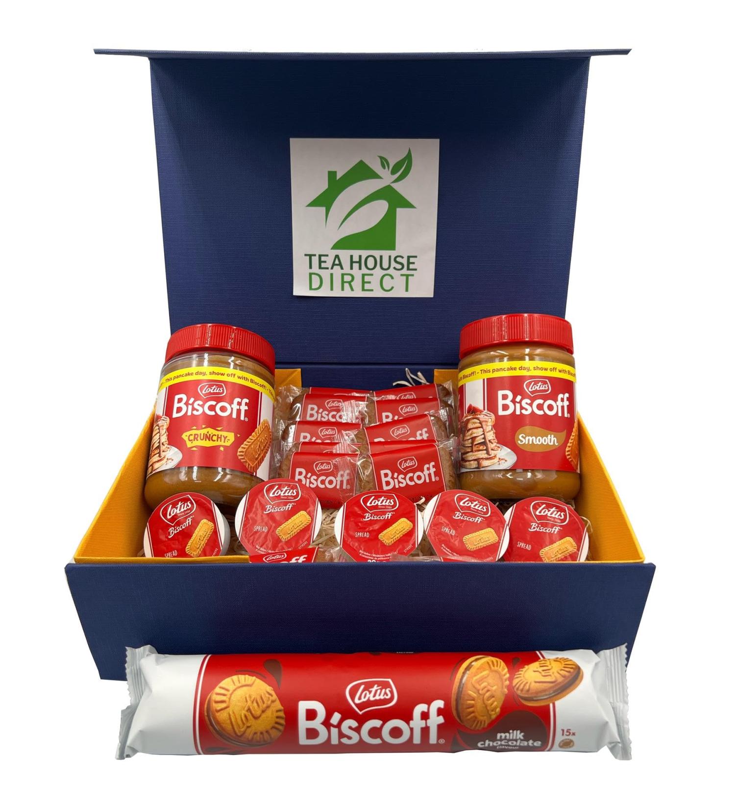 Lotus Biscoff Coffee Biscuit | Biscoff Sandwich Milk Chocolate | Biscoff Crunchy Spread 380g | Biscoff Smooth Spread 400g | Biscoff Spread Smooth Cups |In a Luxurious Gift Hamper - Buy Online on GoSupps.com