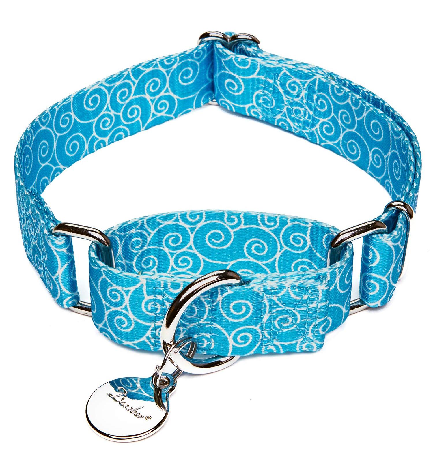 Heavy-Duty Adjustable Martingale Collars for Medium Dogs | Soft & Smooth Sky Blue - 2.5cm Width - Buy Online on GoSupps.com