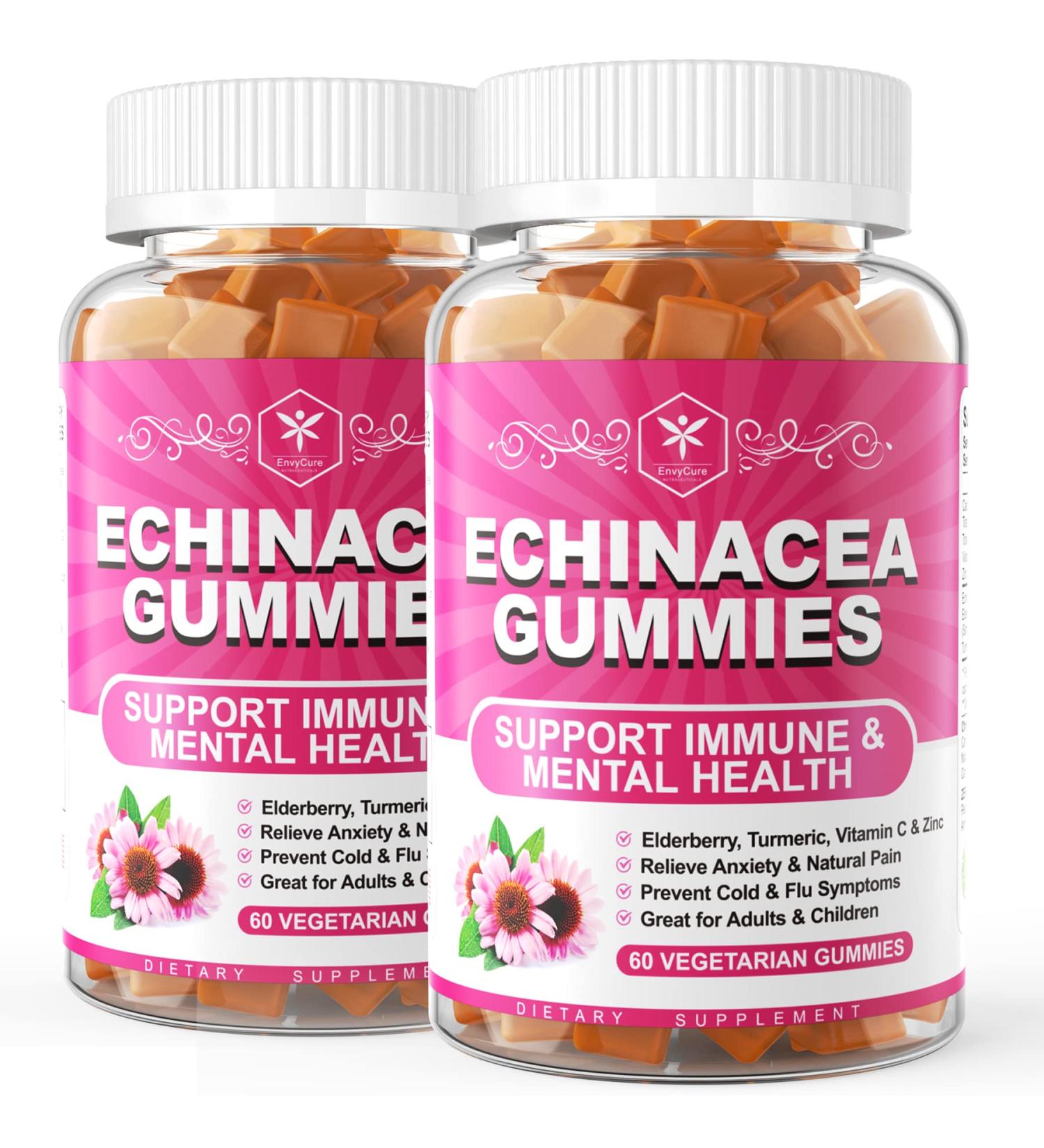 EnvyCure Immune Support Gummies with Black Elderberry, Vitamin C, Zinc & Turmeric - Vegan 120 Count - Buy Online on GoSupps.com