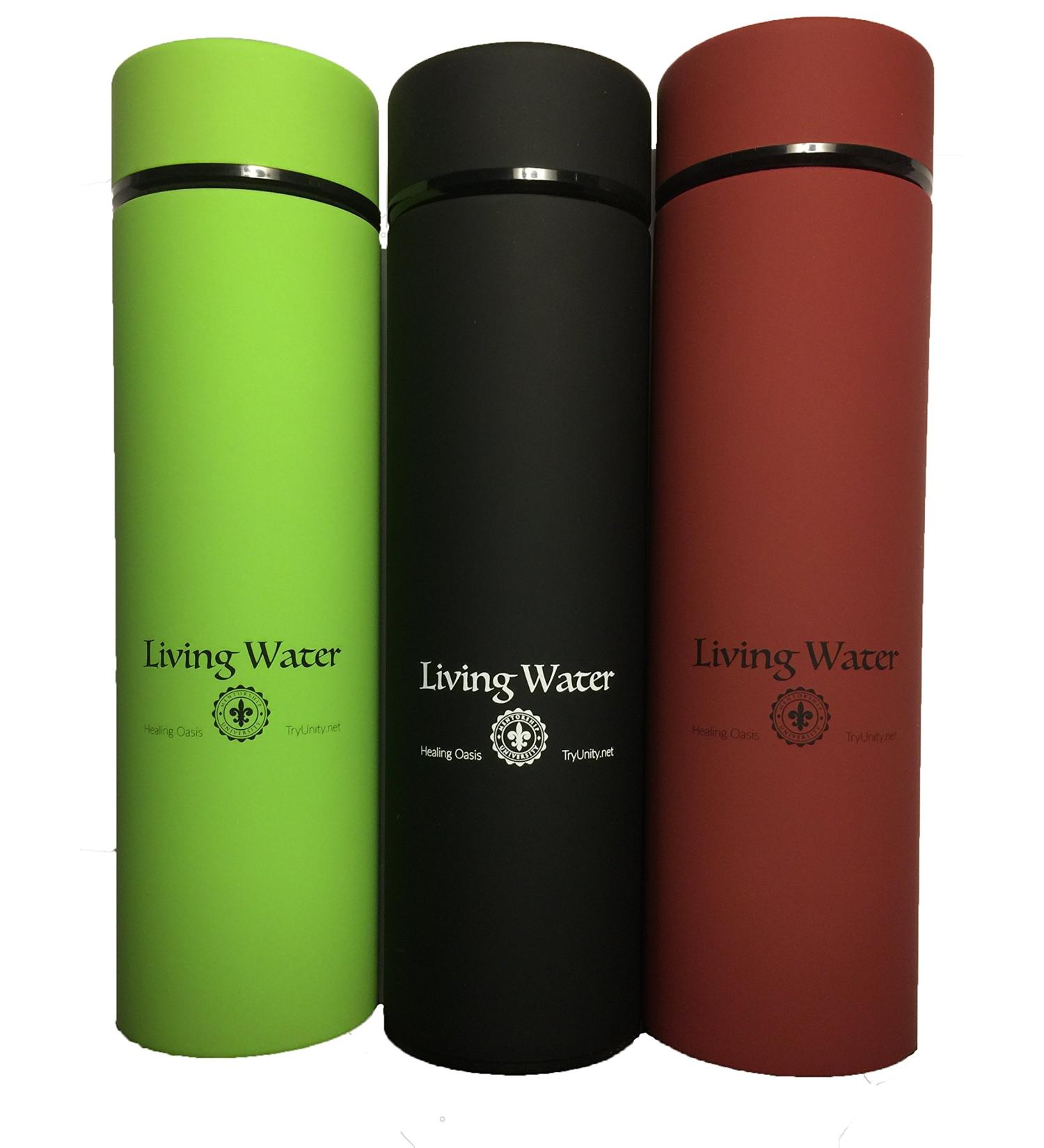 Living Water Molecular Hydrogen Alkaline Thermos 16oz - Infrared & Magnetic Energy No Electricity Antioxidant & Chlorine Removal - Buy Online on GoSupps.com