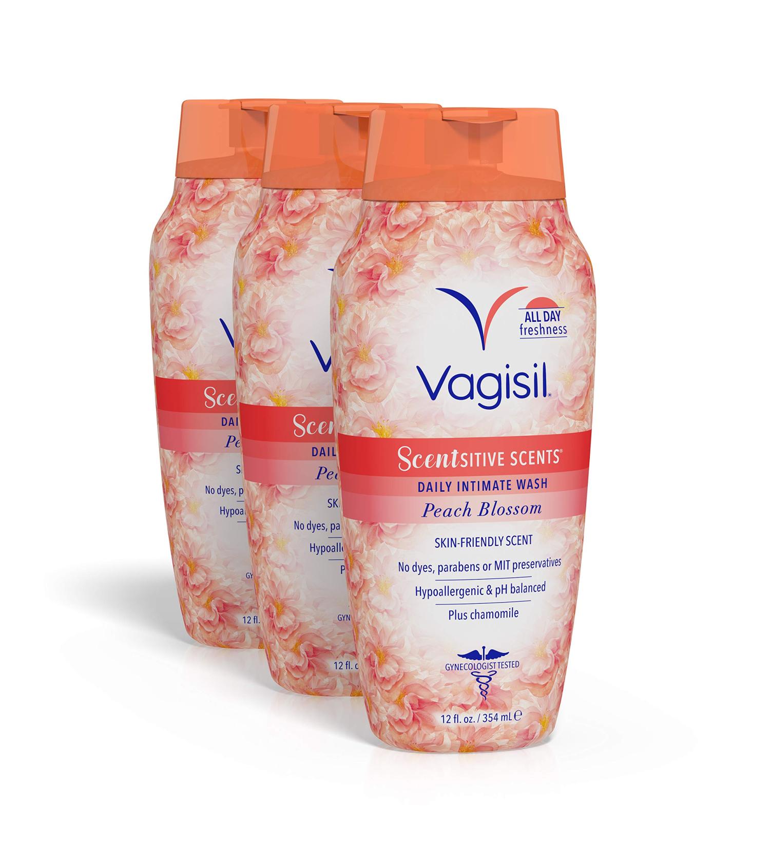 Vagisil Scentsitive Scents Peach Blossom Intimate Wash for Women - Gynecologist Tested - Gentle & Fresh - 3 Pack x 12 Fl Oz - Buy Online on GoSupps.com