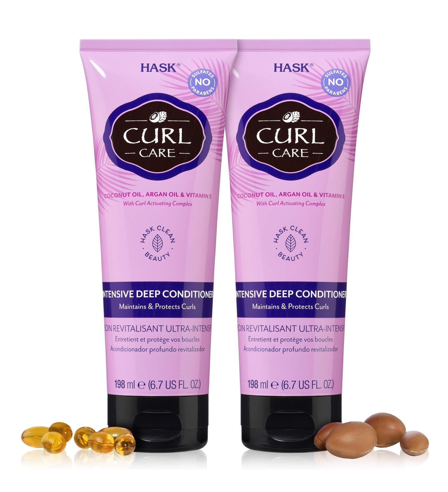 HASK Curl Care Intensive Deep Conditioner Treatments for Curly Hair - Vegan Formula | Cruelty-free, Color Safe, Gluten-free, Sulfate-free, Paraben-free | Pack of 2 - Buy Online on GoSupps.com