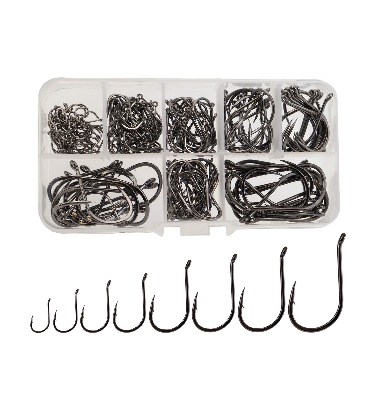 Beoccudo Fishing Hooks Set - Large Size Worm Soft Bait Jig Fishhooks - Freshwater and Saltwater Fishing Gear - Sizes 6-22 - Buy Online on GoSupps.com