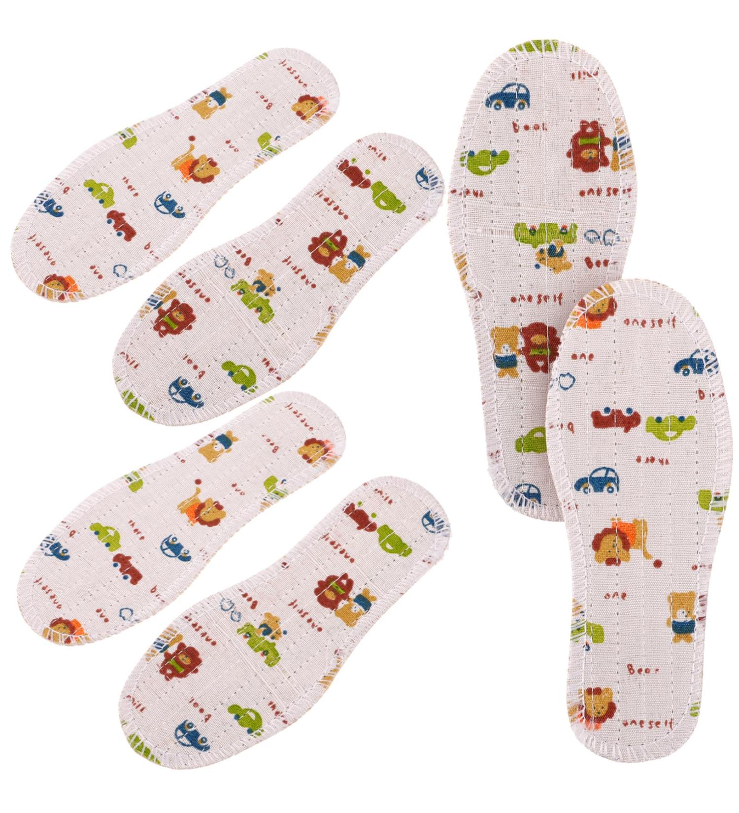 Children's Shoe Inserts - 3 Pairs Cushioned Insoles for Heels | Comfortable & Durable Shoe Pads | Spring & Summer Cloth Insoles for Kids - Buy Online on GoSupps.com