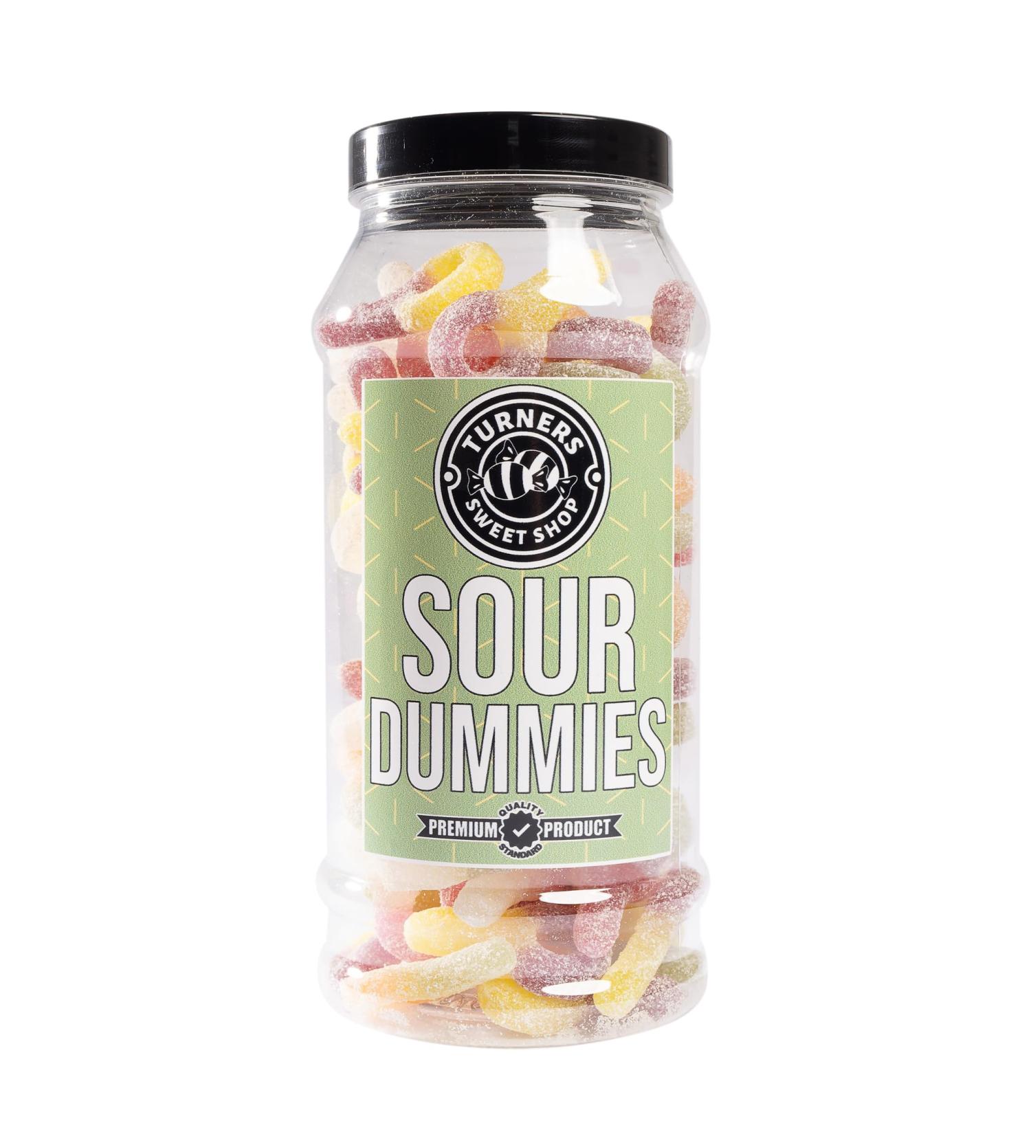 Sour Dummies - 445g by Turners Sweet Shop Traditional Retro Gift Jar Classic Original Pick & Mix Sweets Quality Confectionary Fantastic Gifts for Him Her or Them