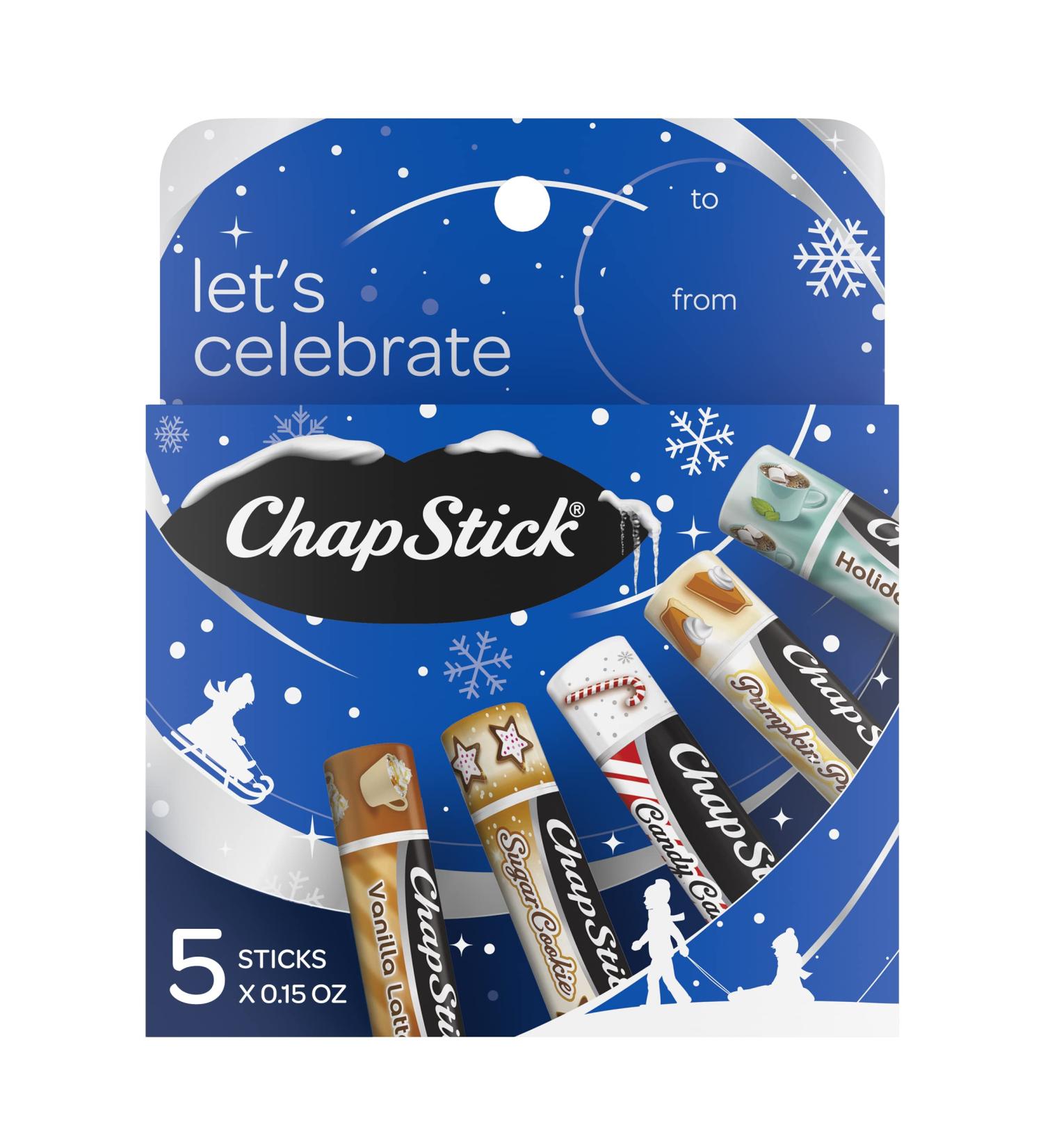 ChapStick Holiday Collection Lip Balm Variety Gift Box - Pack of 5 - 0.15 Oz | Festive Holiday Lip Care Set - Buy Online on GoSupps.com