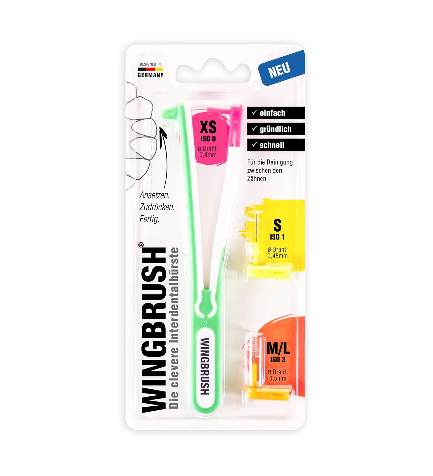 WINGBRUSH Interdental Brush Starter Set - 3 Replacement Brushes | Known from The Lion's Den - Shop Now for Healthy Teeth! - Buy Online on GoSupps.com