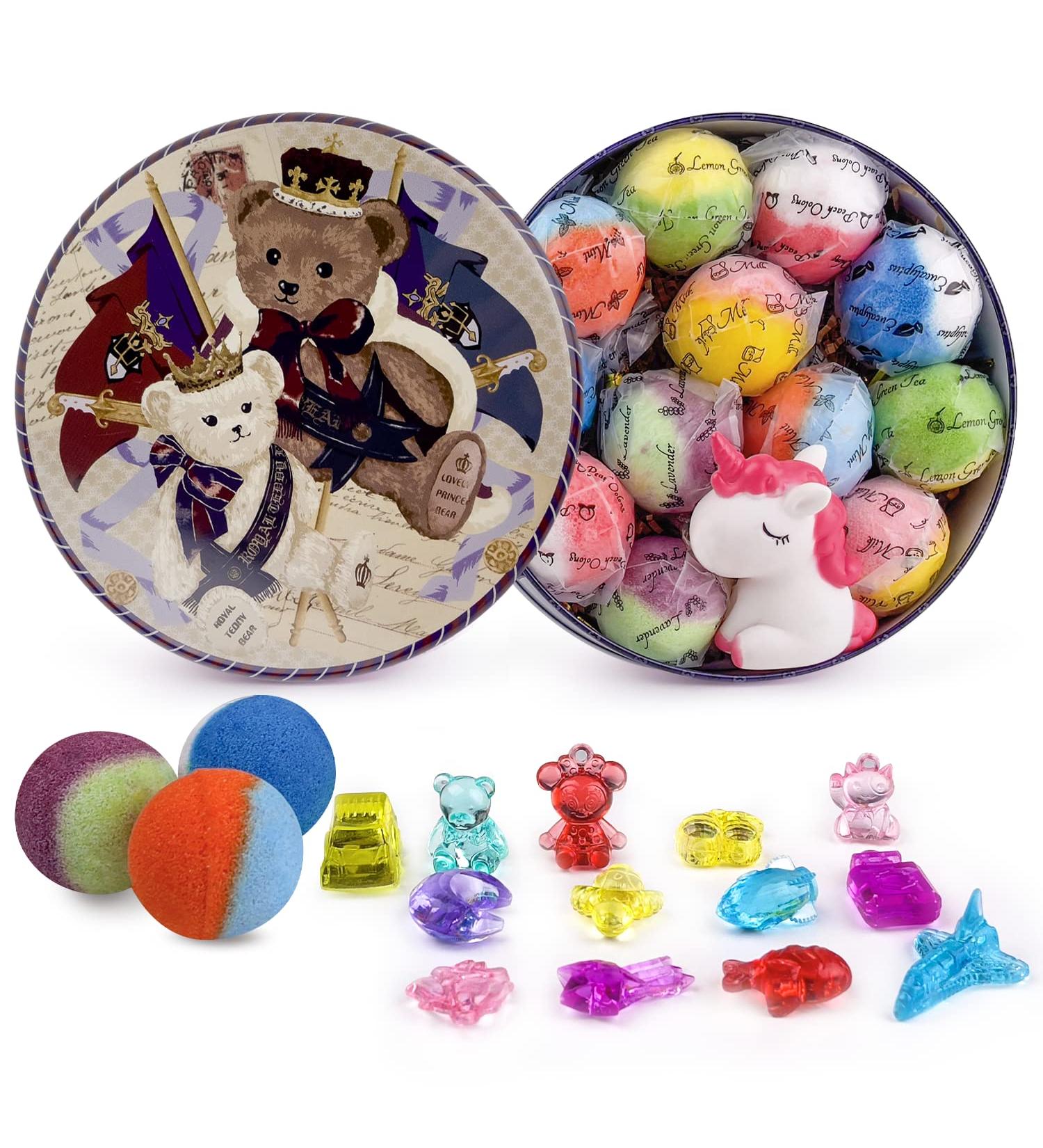 Leoce Bath Bombs for Kids - 12pcs Handmade Natural Bubble Bath Bombs with Surprise Crystal Toys - Organic Gift for Girls and Boys - Buy Online on GoSupps.com