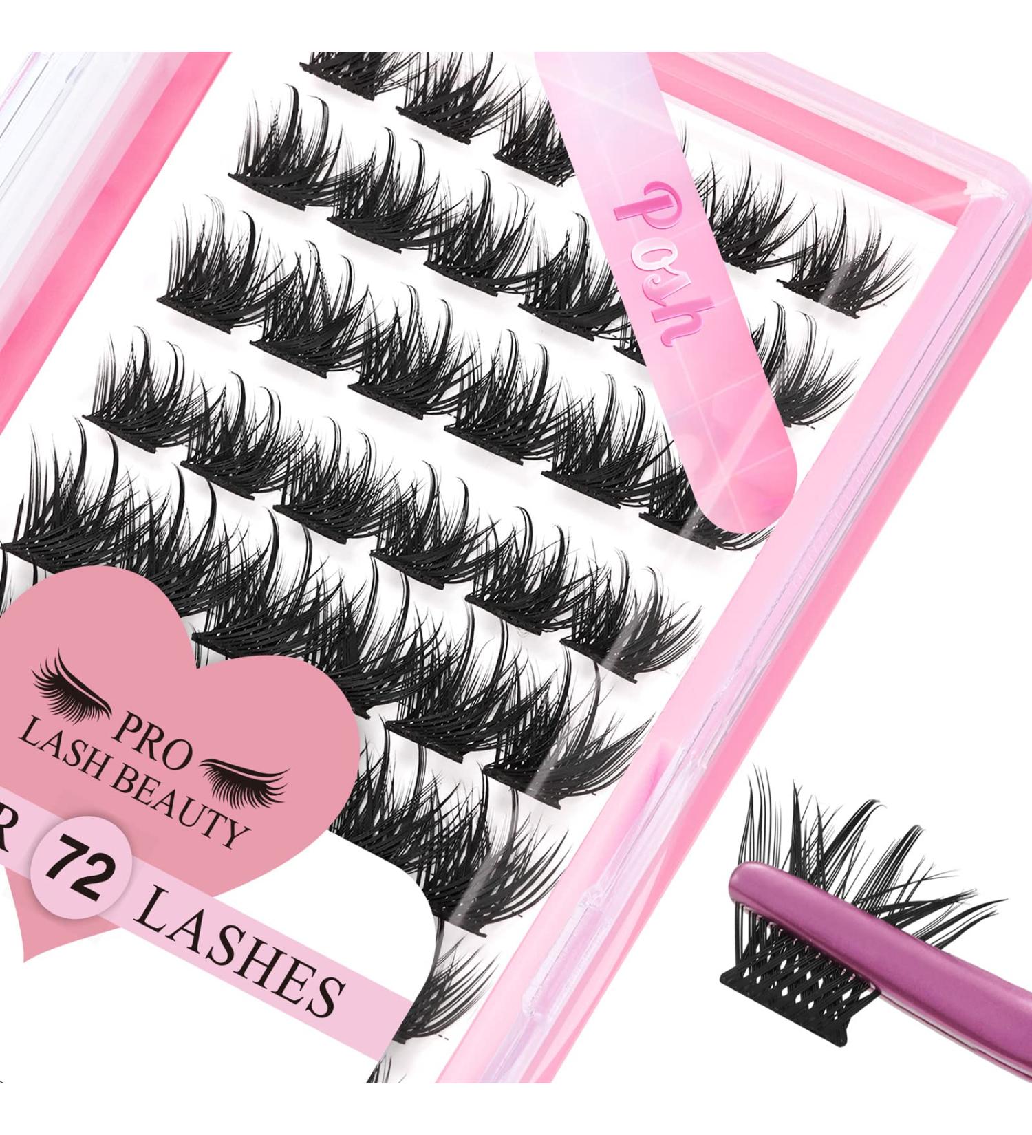 Lash Clusters 72 Pcs Individual DIY Extension Kit 8-16mm - Volume Wispy Lashes with Super Thin Band - Reusable & Comfortable - Posh D-8-16mix - Buy Online on GoSupps.com