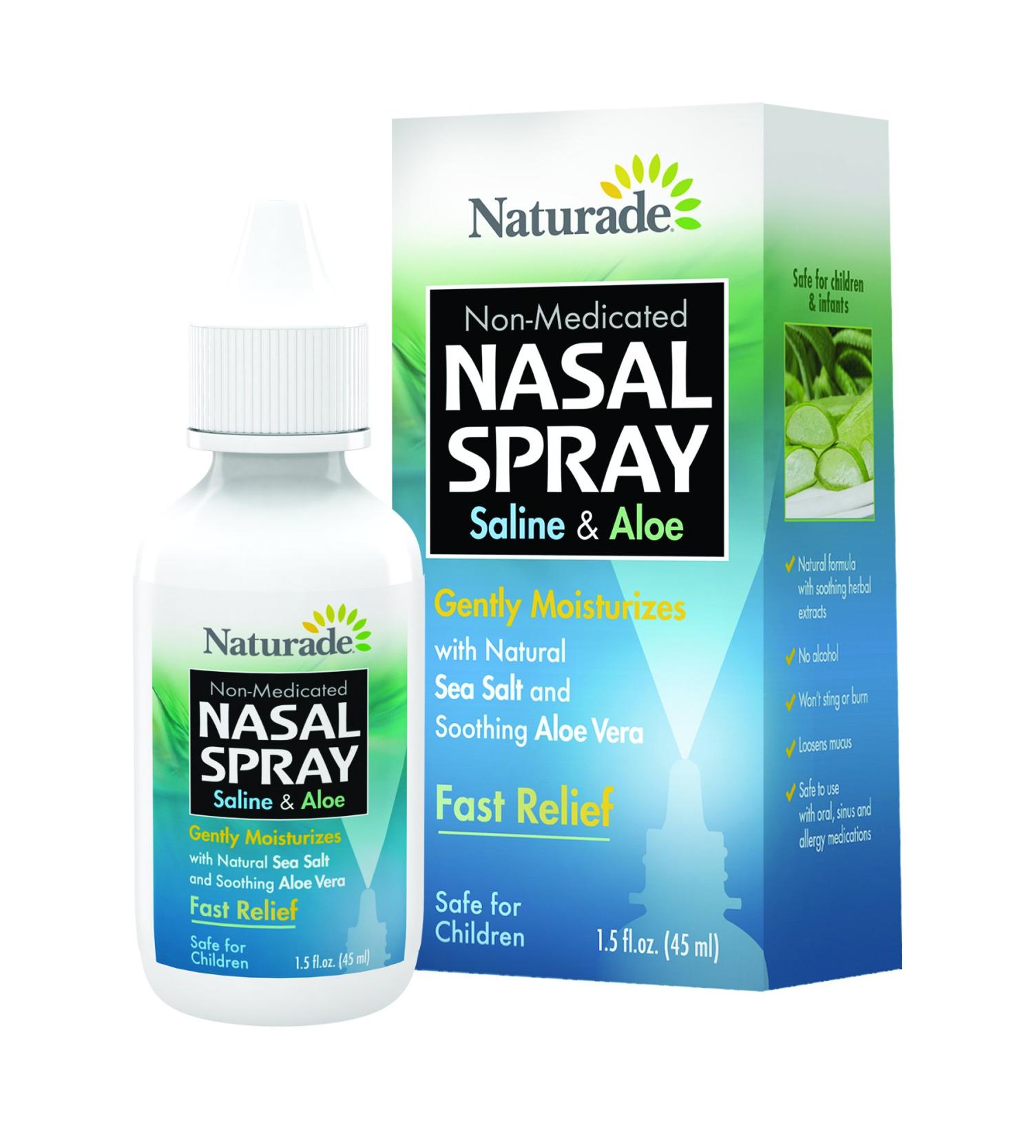 Naturade Saline and Aloe Nasal Spray 1.5 oz - Soothing Relief for Congestion - Buy Online on GoSupps.com