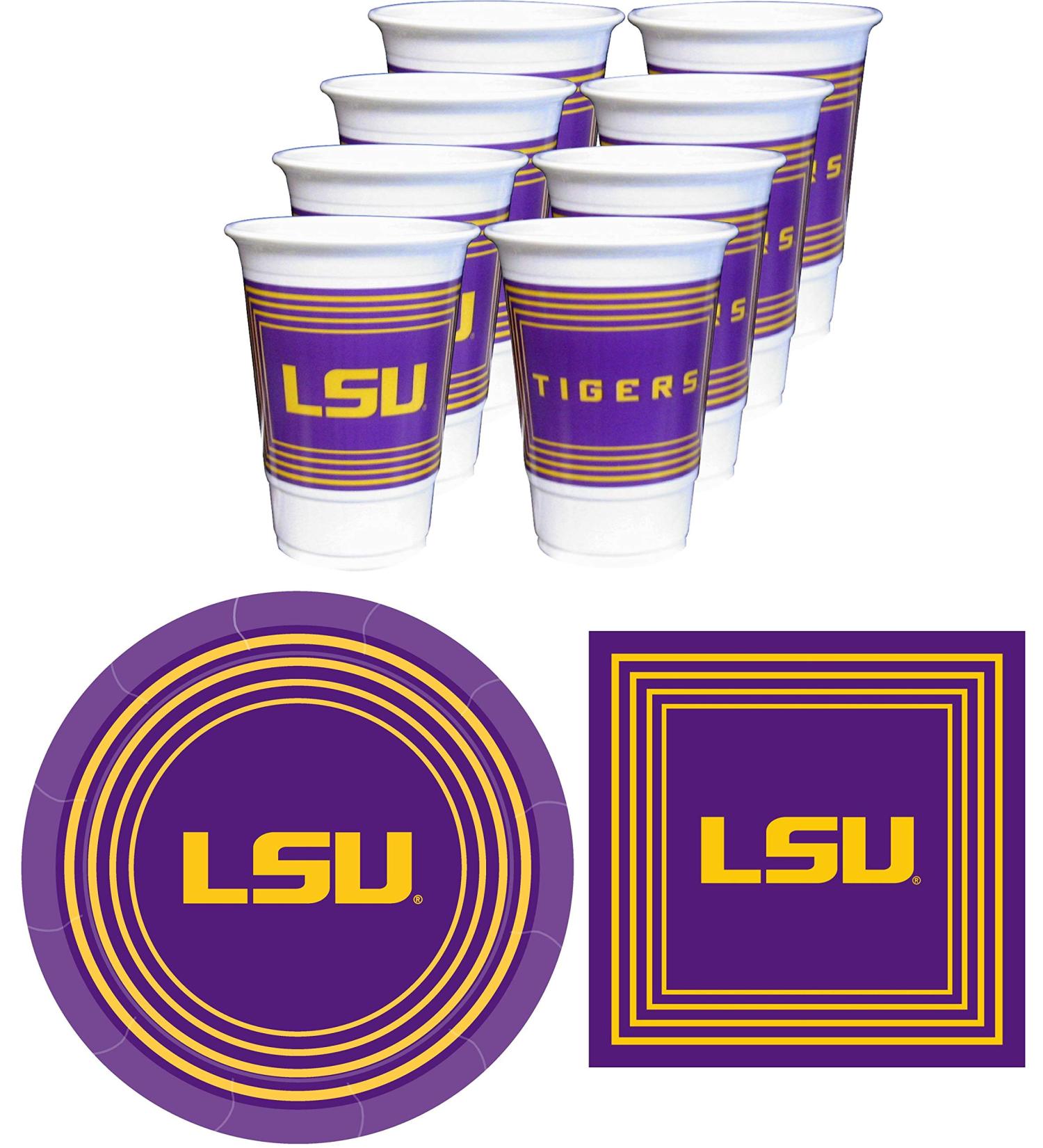LSU Tigers Party Supplies - Serves 16 | Westrick - 48 Pieces - Buy Online on GoSupps.com