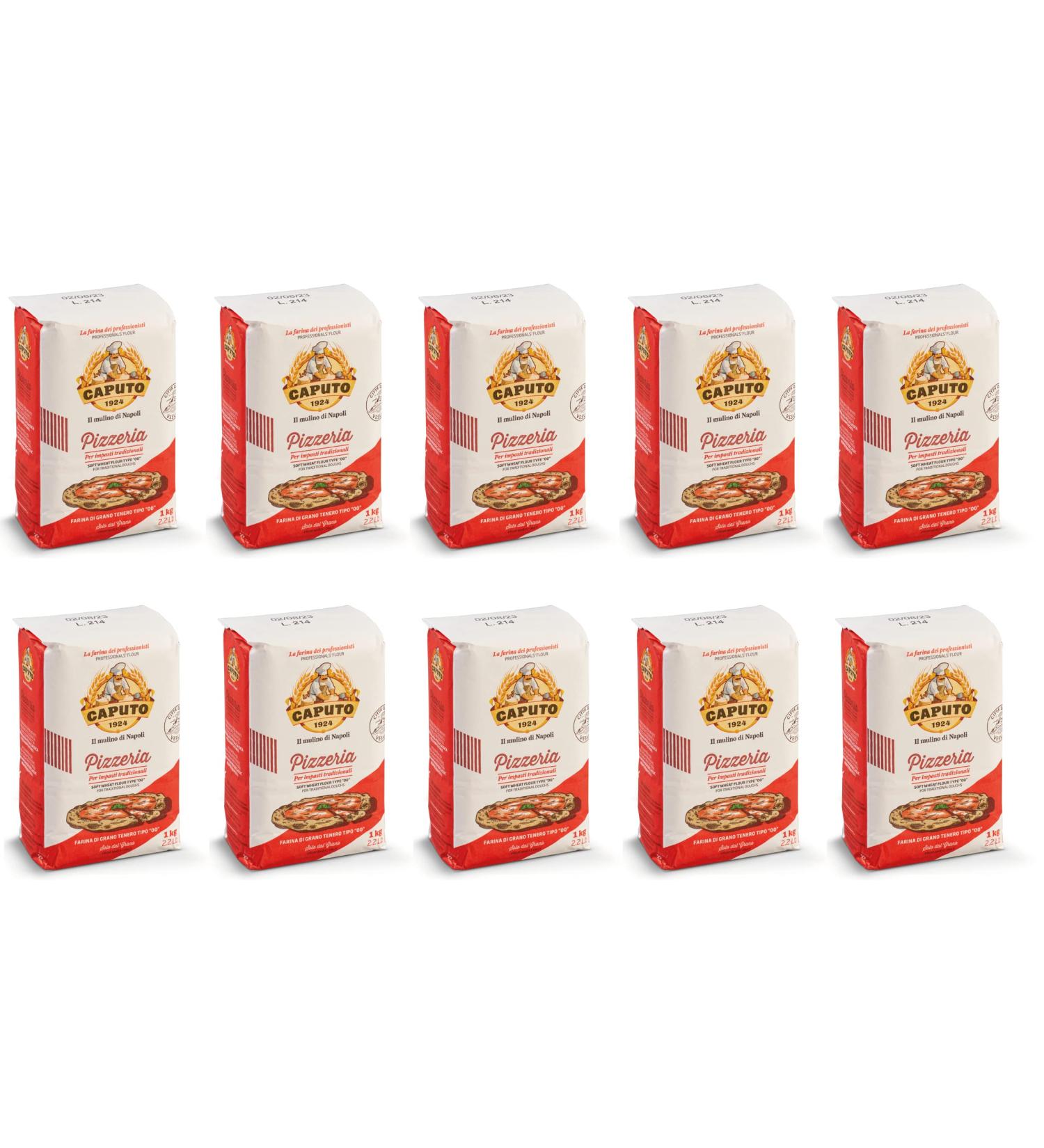 Buy 10x Farina Molino Caputo Pizzeria Pizza Flour (1kg) - Perfect for Neapolitan Pizzas - Includes Whole Peeled Tomatoes & Tomato Juice - International Shipping Available - Buy Online on GoSupps.com
