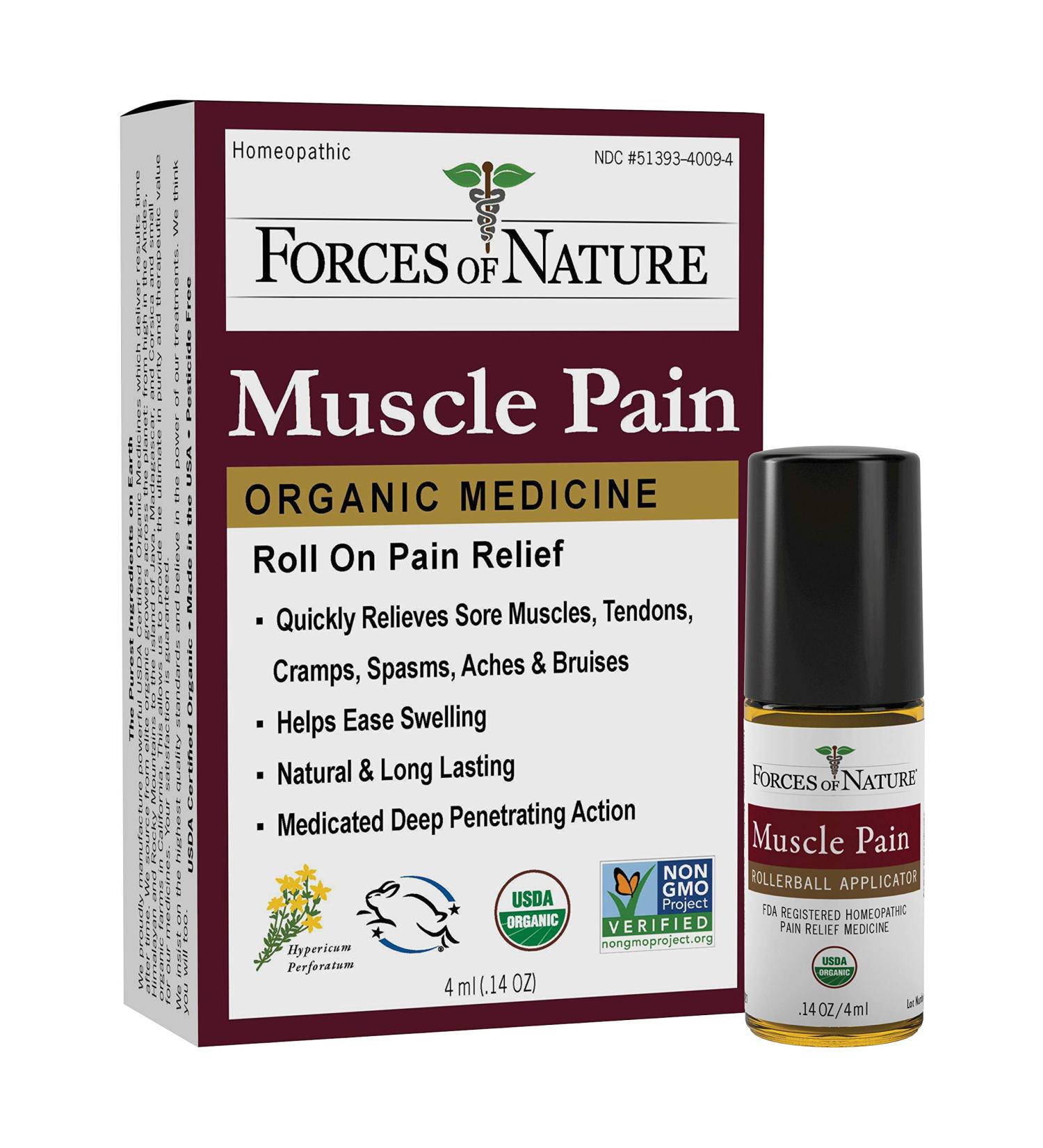 Forces of Nature Organic Muscle Pain Relief - 4ml Natural Remedy - Buy Online on GoSupps.com