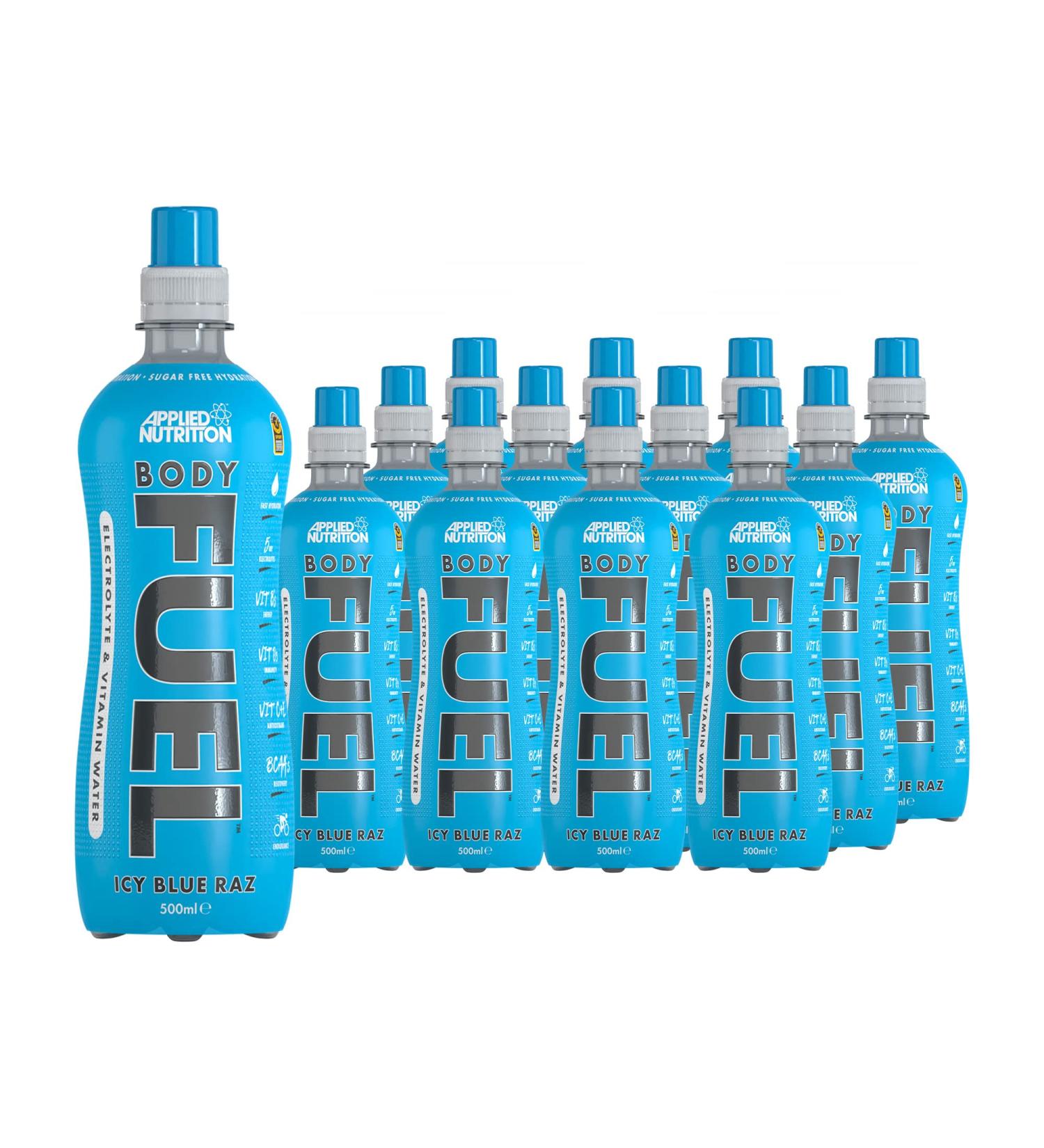 Applied Nutrition BodyFuel Electrolyte Water 12 Pack - BCAAs & Vitamins for Fast Hydration - Icy Blue Raz - Buy Online on GoSupps.com