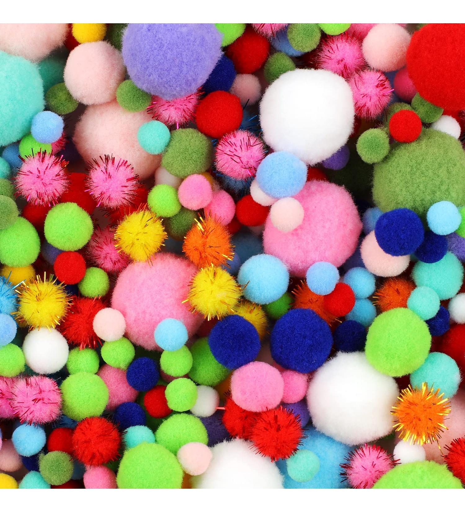 900 PCS Multicolor Craft Pom Poms - Soft, Fluffy & Assorted Sizes for Arts and Crafts - Buy Online on GoSupps.com
