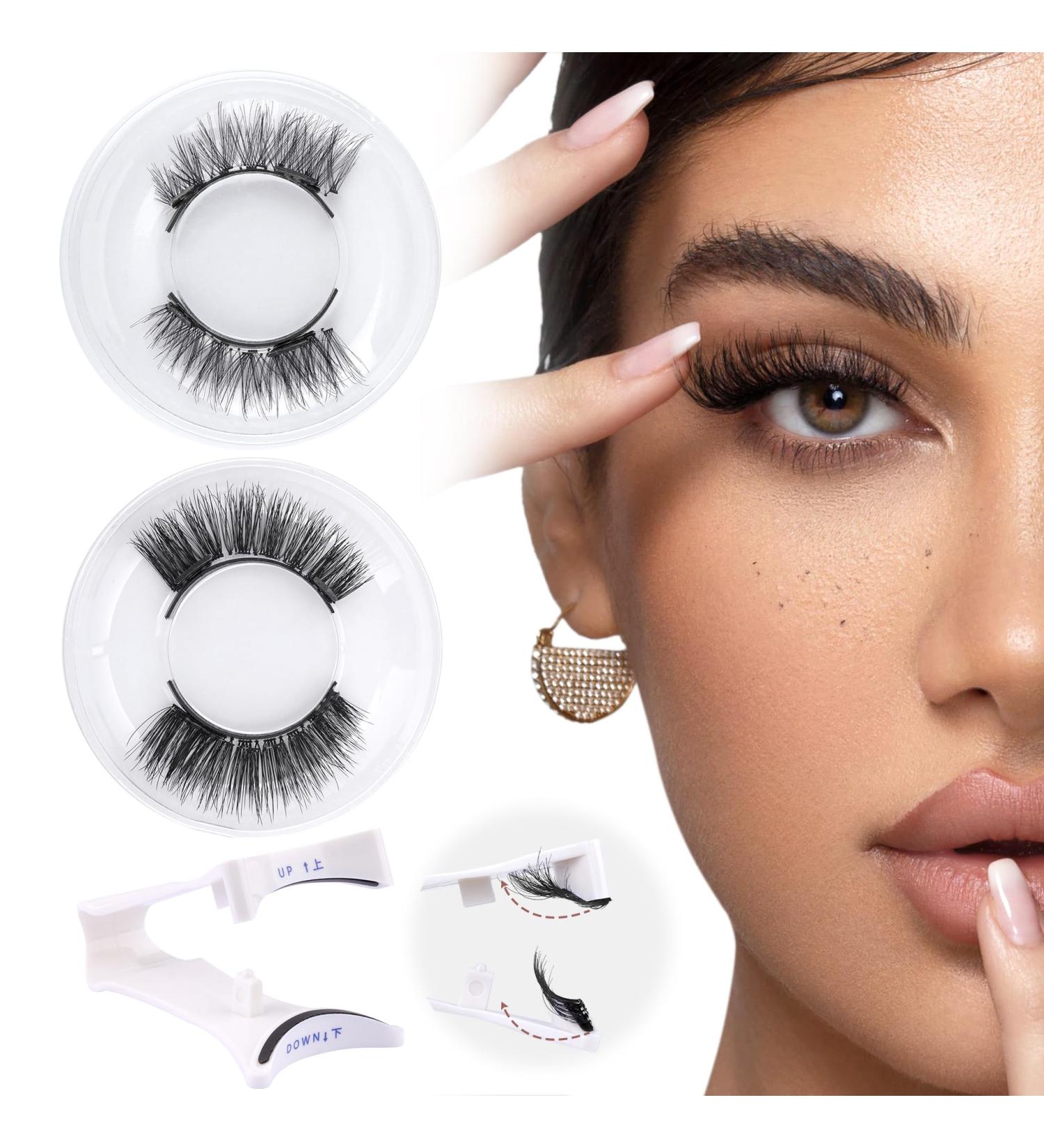 Buy Wiwoseo Magnetic Eyelashes - Reusable Dual Magnetic Lashes for Natural Look | No Glue Clear Band Includes Applicator - 2 Pairs D-Natural - Buy Online on GoSupps.com