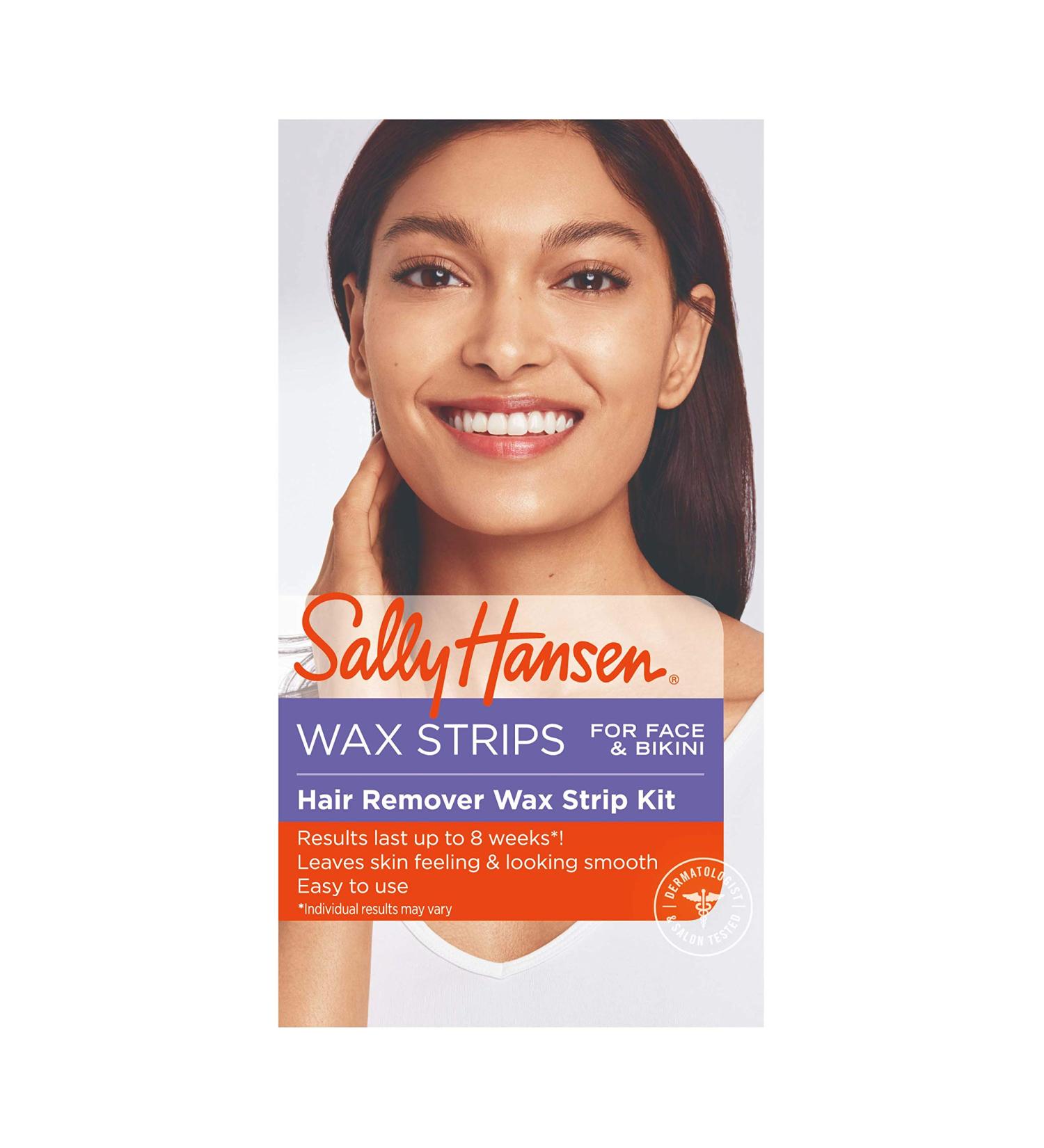 Sally Hansen Face, Eyebrow & Bikini Wax Strip Kit 34 Strips - Home Waxing with Salon Results, Lasts 8 Weeks - Pack of 2 - Buy Online on GoSupps.com