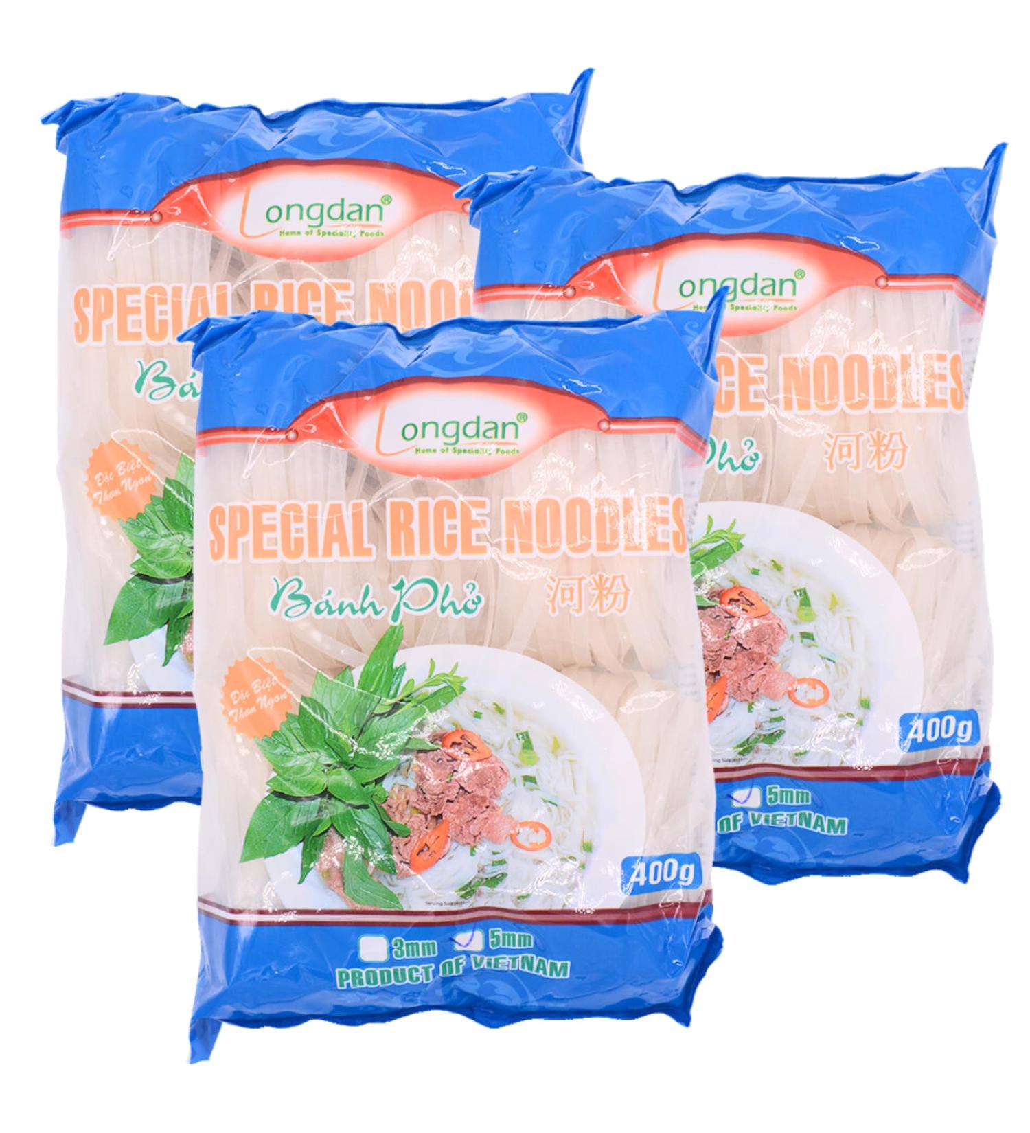 Longdan Special Rice Noodles 400g ((Pack of 3) 5mm) - Buy Online on GoSupps.com