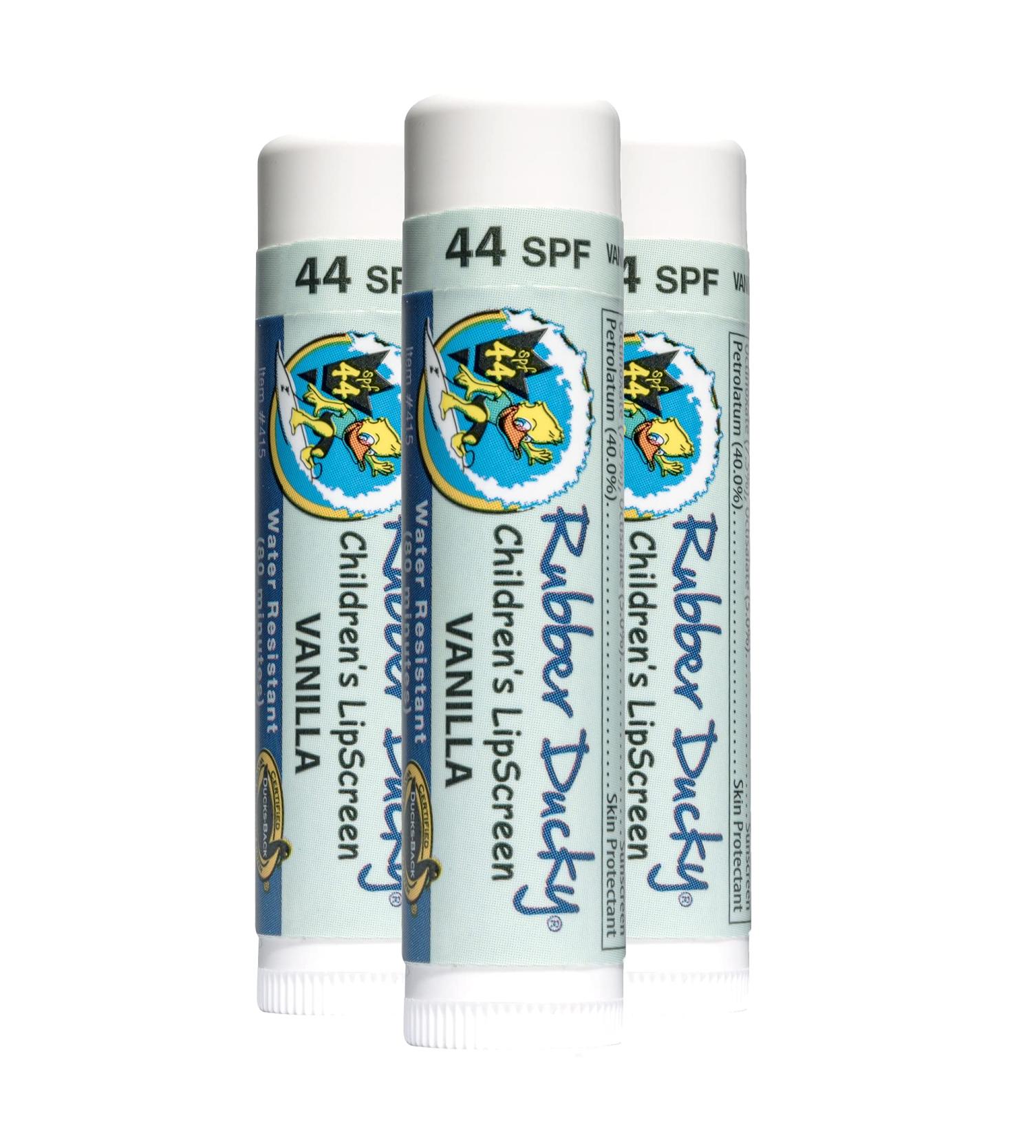 Kid's SPF 44 Lip Balm - Moisturizing Sunscreen with Vitamin E - Broad Spectrum UV Protection - Waterproof 80 Mins - Reef-Safe - Clear Vanilla - 3 Pack 0.15 oz - Buy Online on GoSupps.com