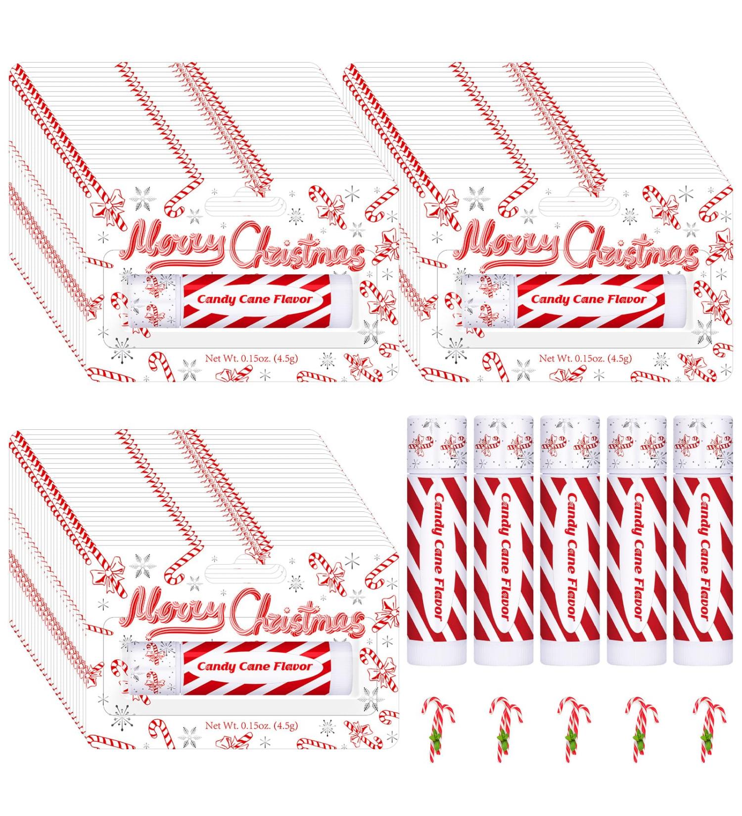 Sacubee 50 Pack Christmas Lip Balms Bulk Peppermint Candy Flavor Lip Balm Winter Holiday Flavor Christmas Party Gifts Stocking Stuffers Bulk for Women Employee Staff Coworkers - Buy Online on GoSupps.com