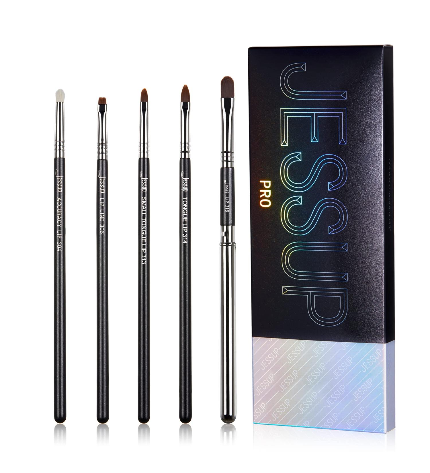 Jessup Lip Brush Set Professional Lip Makeup Brushes for Streak-Free Application | 5 Premium Synthetic Brushes for Contouring & Defining Lips - Buy Online on GoSupps.com