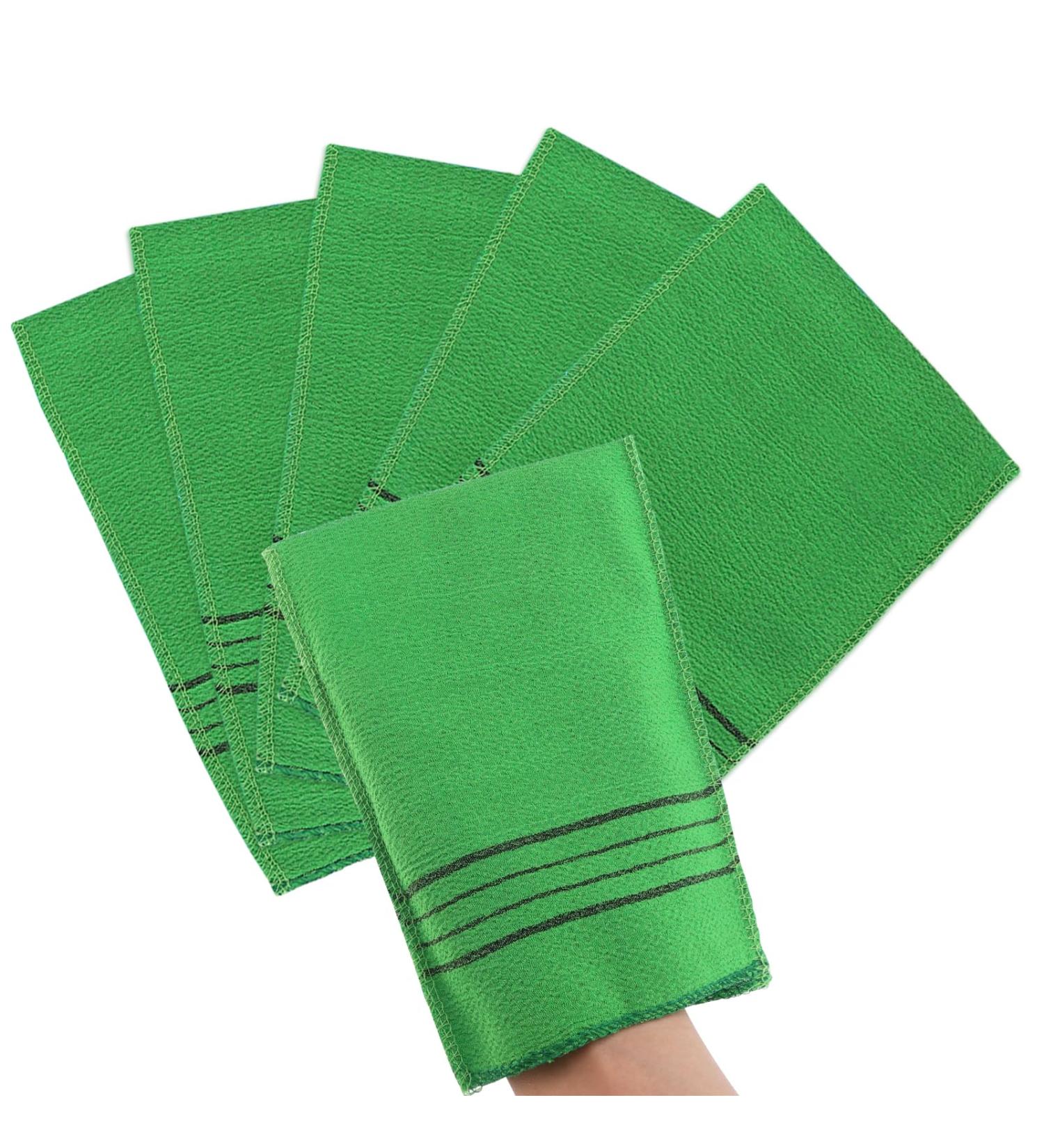 Gjinxi 5-Piece Korean Peeling Gloves - Exfoliating Medium Green Gloves for Deep Clean and Dead Skin Removal - Buy Online on GoSupps.com