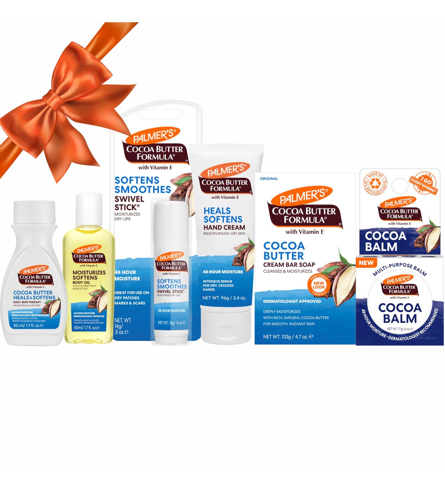 Palmer's Cocoa Butter Formula Mini Stocking Stuffers (6 Piece) - Moisturizing Body Oil Intensive Body Lotion Cocoa Balm Swivel Stick Lip Balm Bar Soap Hand Cream Skin Care for Dry Skin - Buy Online on GoSupps.com