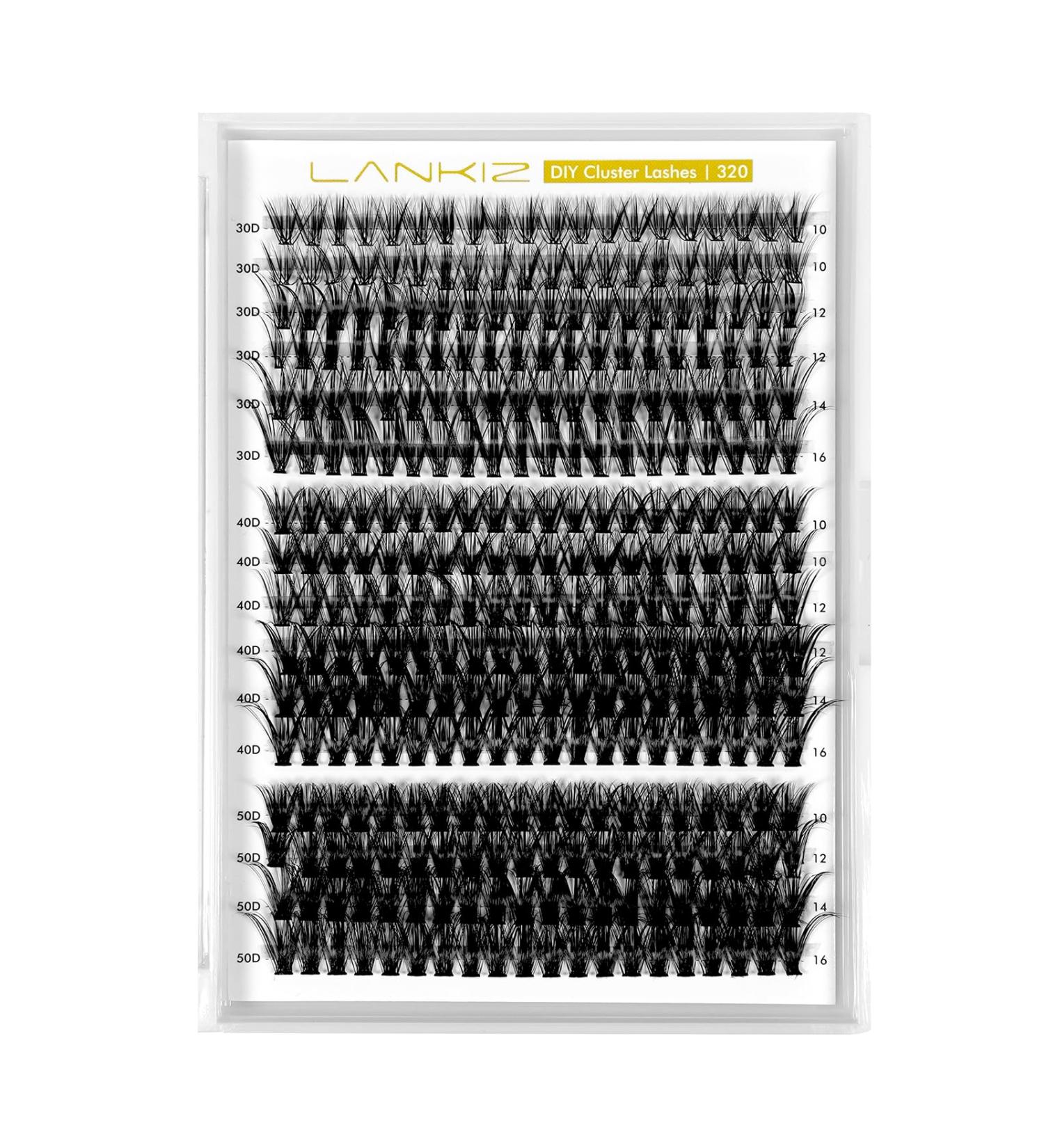 320PCS Lankiz Individual Eyelashes - C Curl 10-16mm Mix Cluster Lashes for DIY Eyelash Extensions | Reusable 30D 40D 50D - Buy Online on GoSupps.com