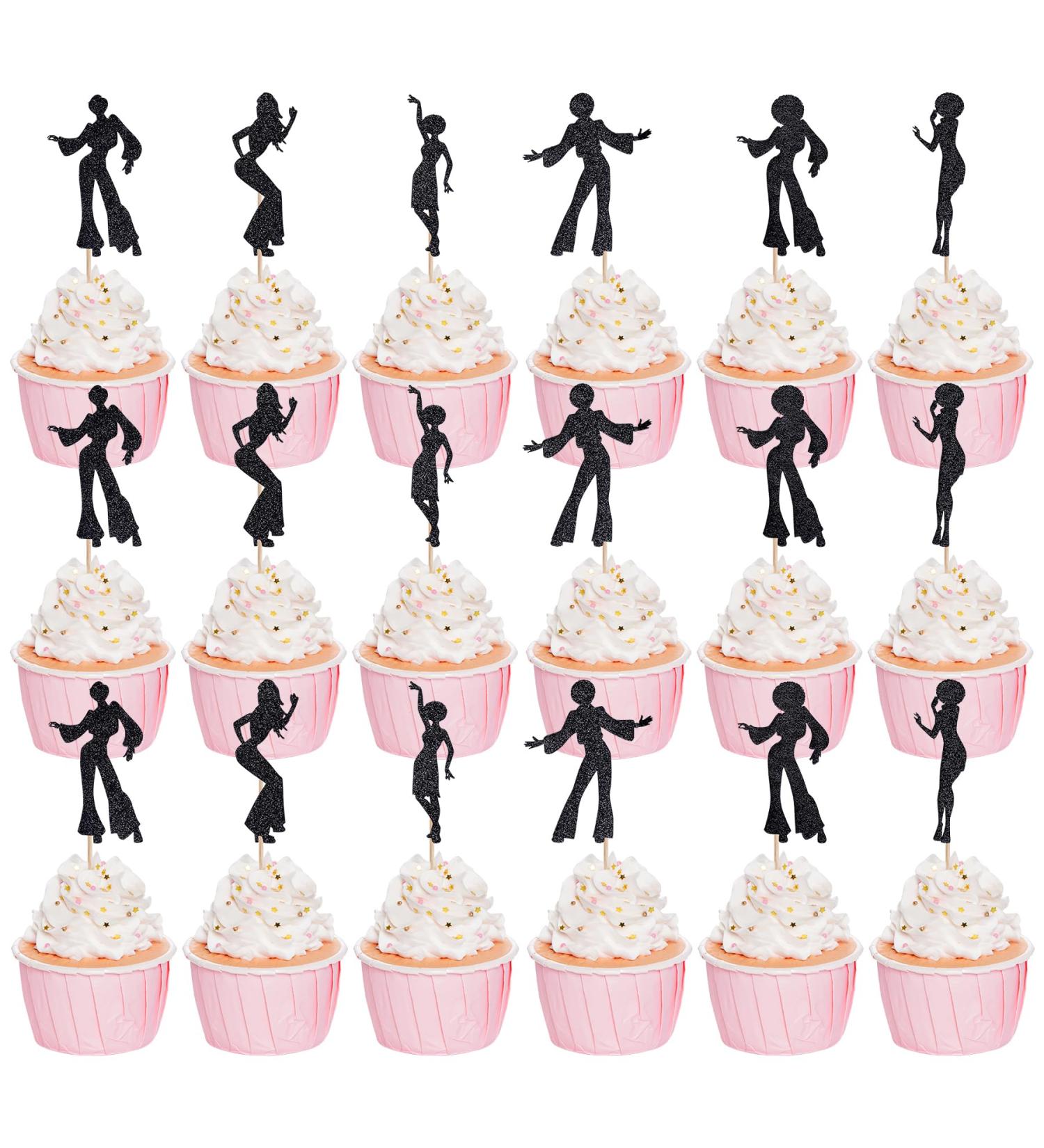 choyaxo 24 PCS 70s Disco Cupcake Toppers 70's Disco Cake Decorations for Disco Theme Party Wedding Birthday - Buy Online on GoSupps.com
