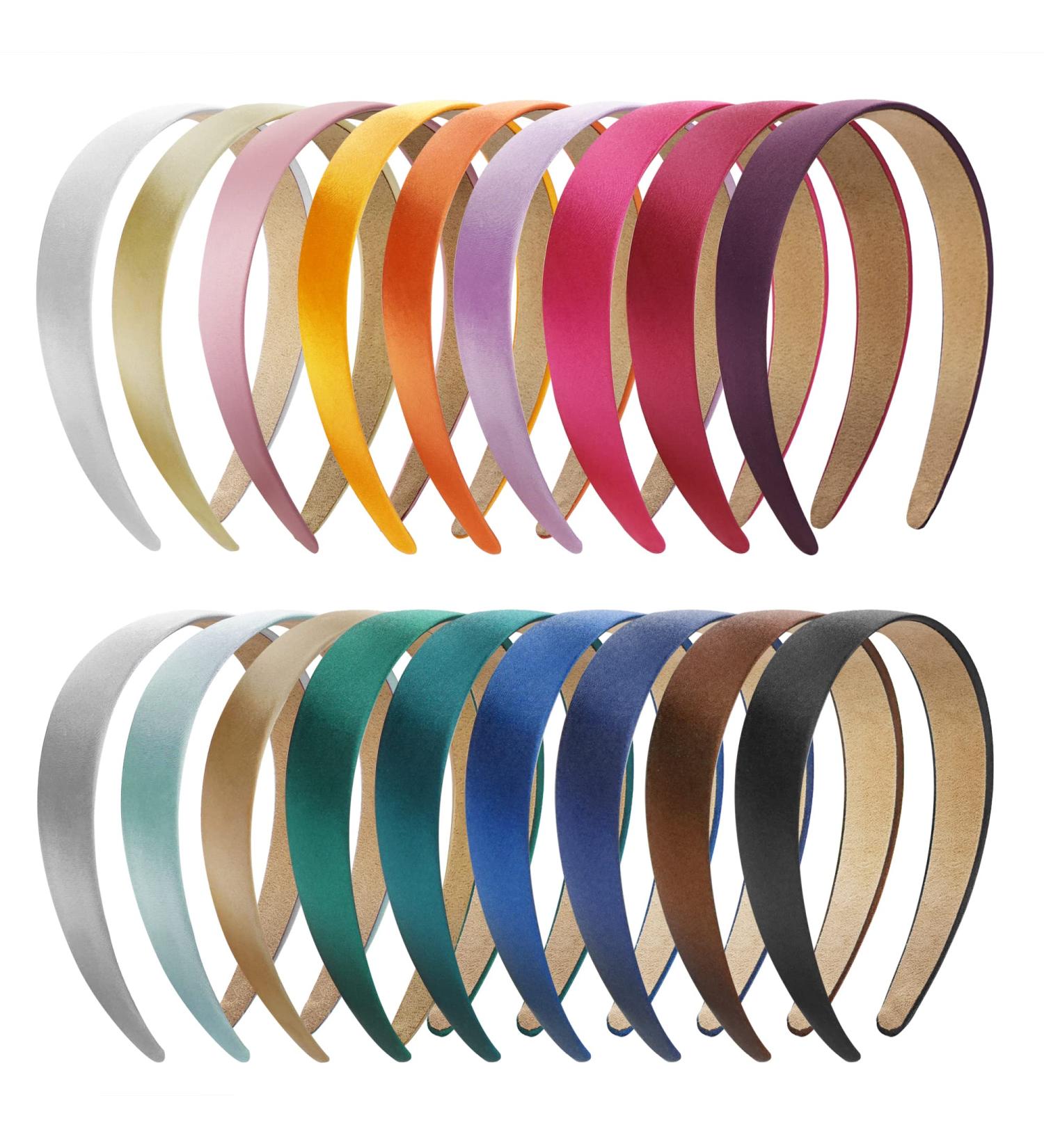 Midodo 18-Piece Satin Hair Ties - Slipproof Colorful Headbands for Women & Girls | 3cm Wide Frontal Ligaments - Buy Online on GoSupps.com