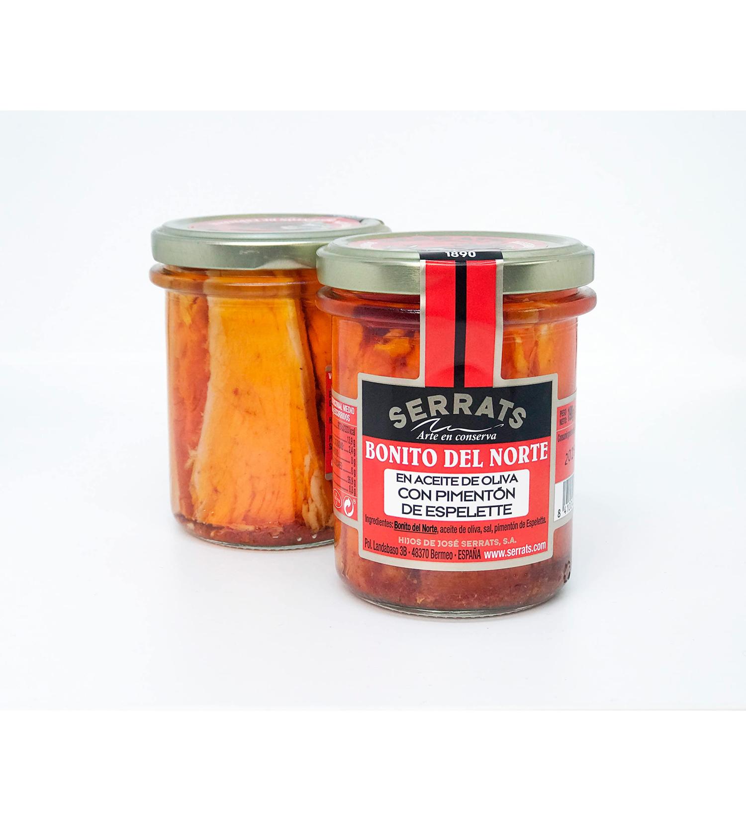 SERRATS 12 Pieces Bonito del Norte del Cant brico in Olive Oil with Espelette Paprika 190g - Buy Online on GoSupps.com