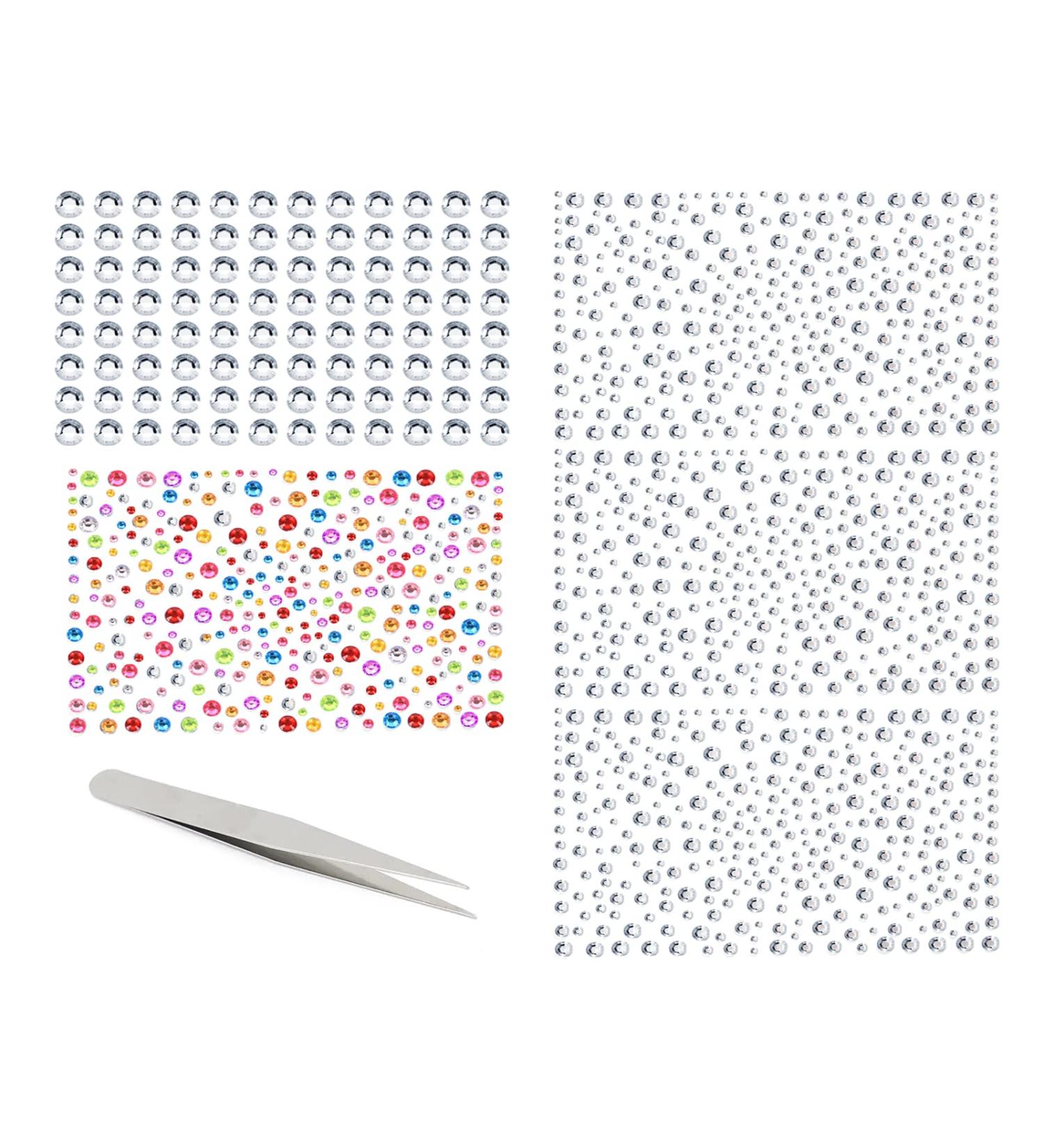 Shop Glitter Stones Self-Adhesive - Silver Rhinestones for DIY Crafts | 1396 PCS in 3/4/5/10 mm | Perfect for Face Nails & Tinker Projects - Buy Online on GoSupps.com