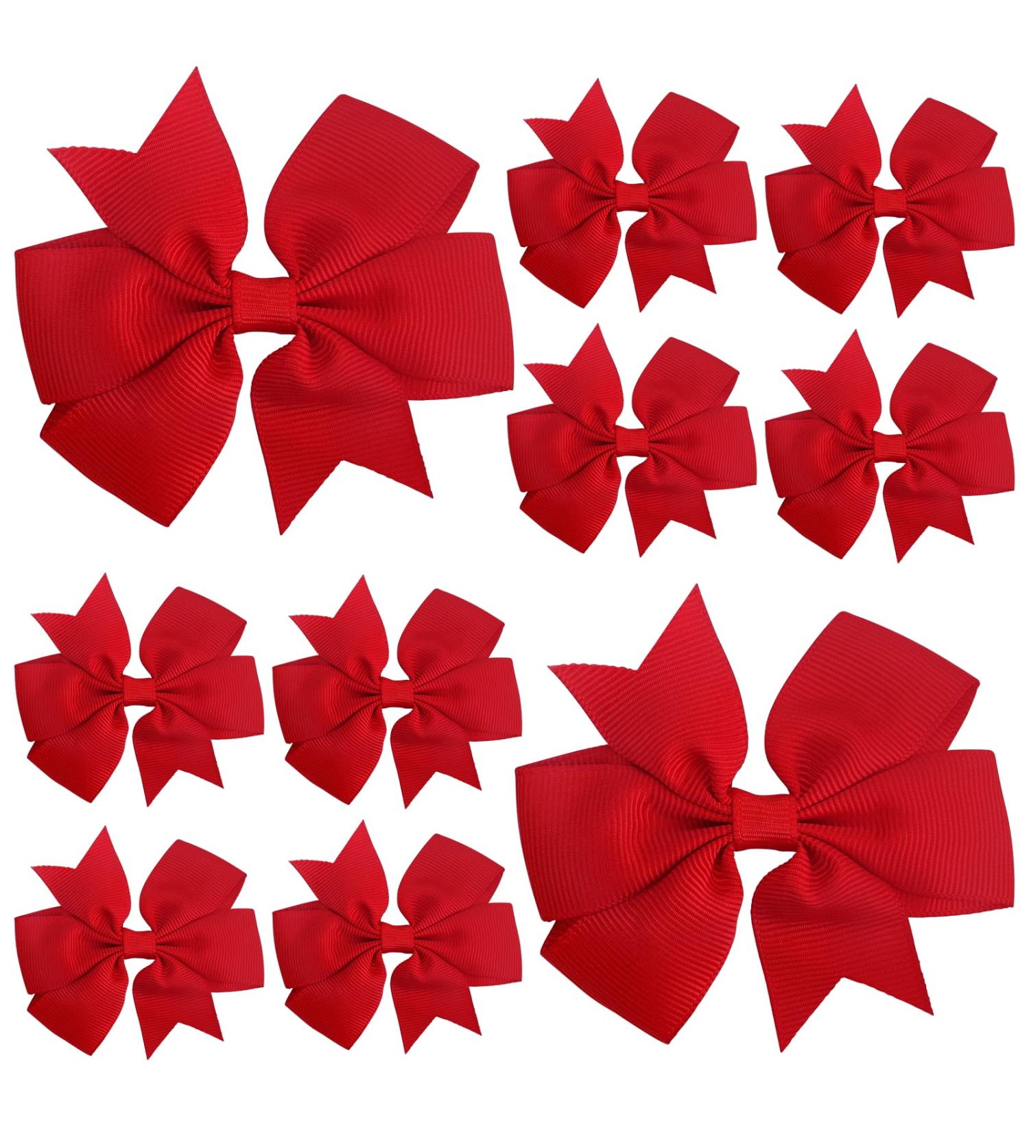 Sibba 10-Piece Hair Loops & Clips Set - Red Crocodile Terminal Ponytail Holders for Women & Toddler Girls - Perfect for Cheerleading & Valentine's Day Accessories - Buy Online on GoSupps.com