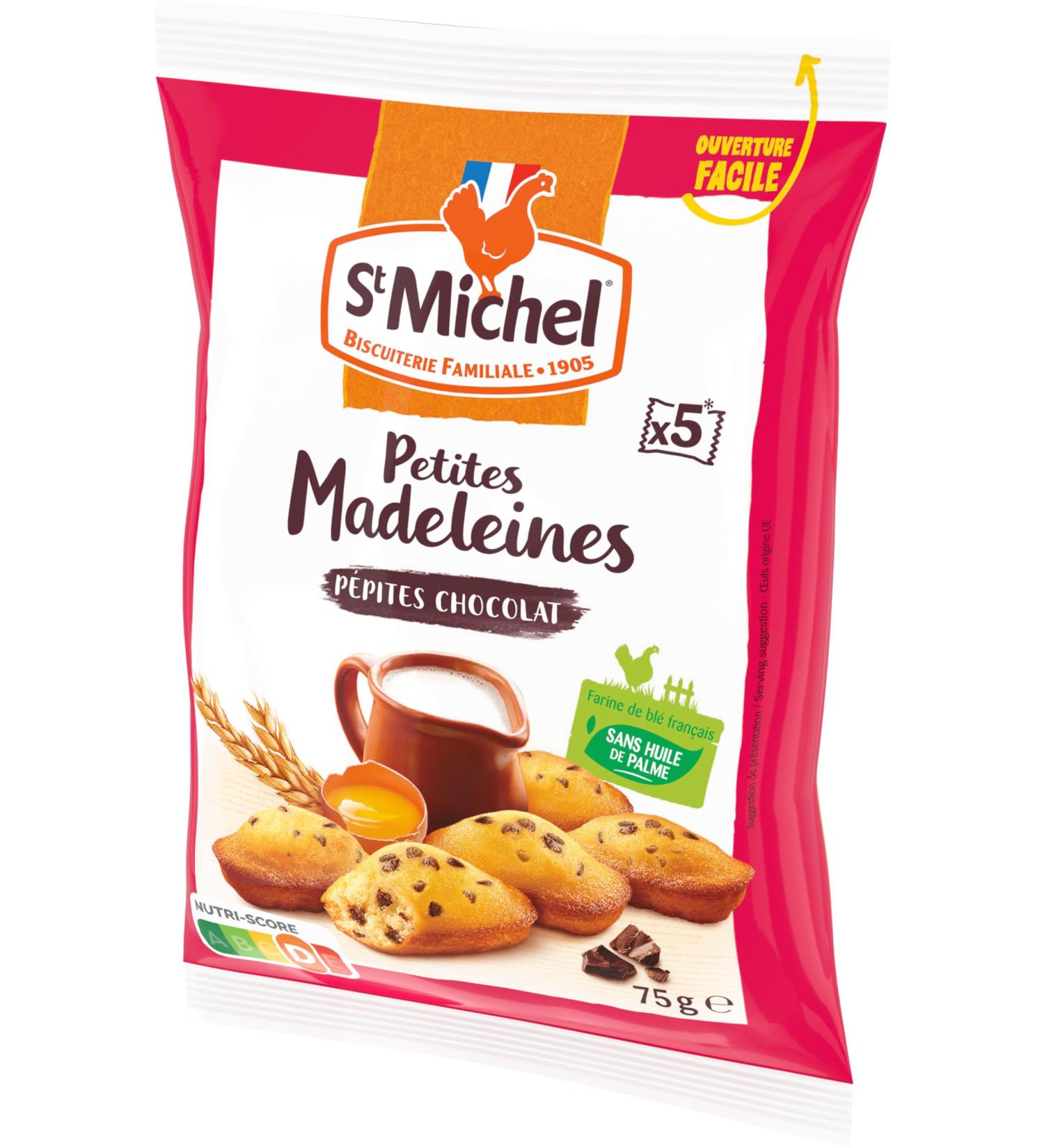 St Michel - Chocolate Chip Madeleines - 5 Madeleines - 75 G - 24 Packets - Buy Online on GoSupps.com