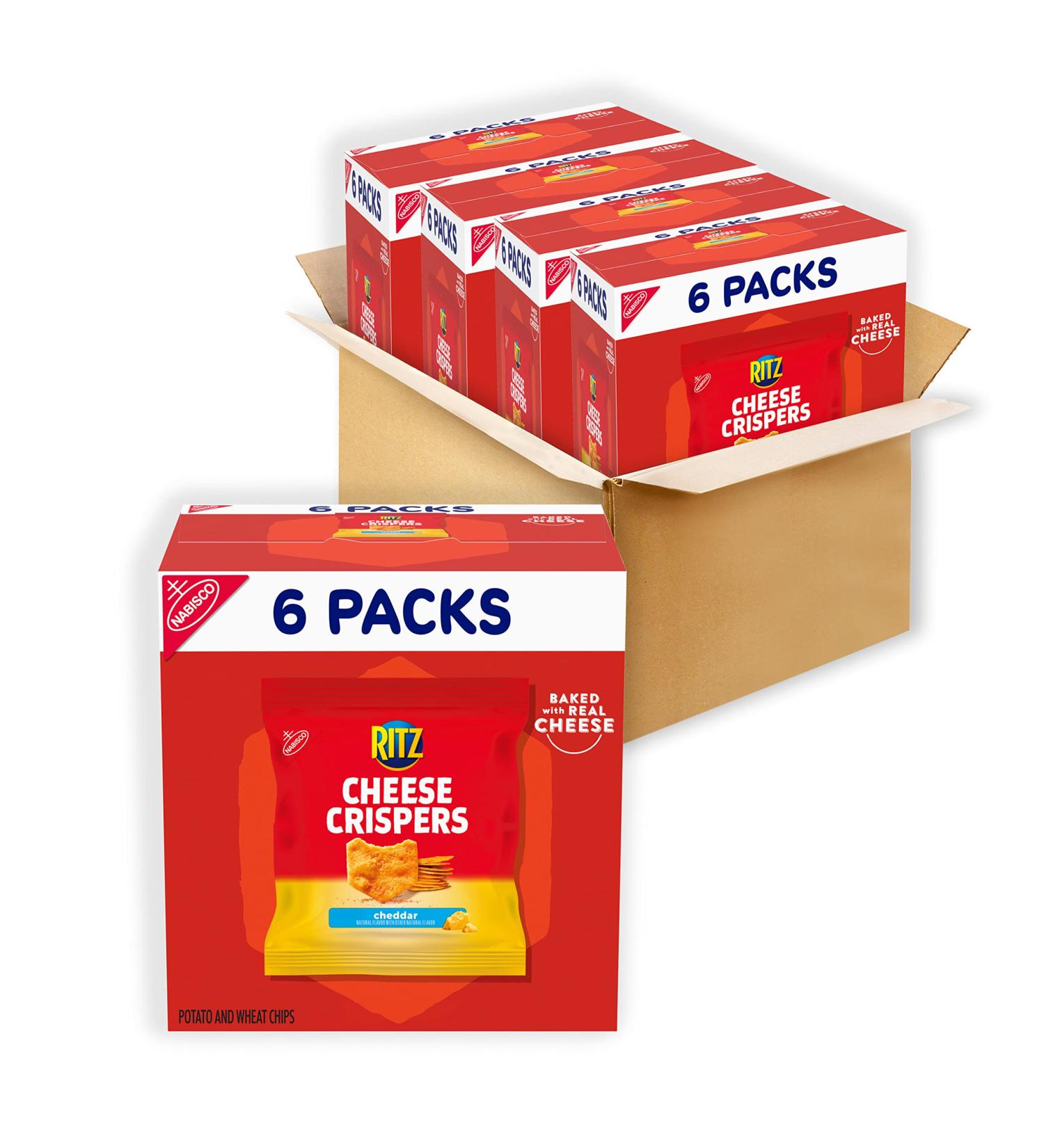 RITZ Cheese Crispers Cheddar Chips 0.75 oz Snack Packs - School Lunch Box Snacks (Pack of 24) - Buy Online on GoSupps.com