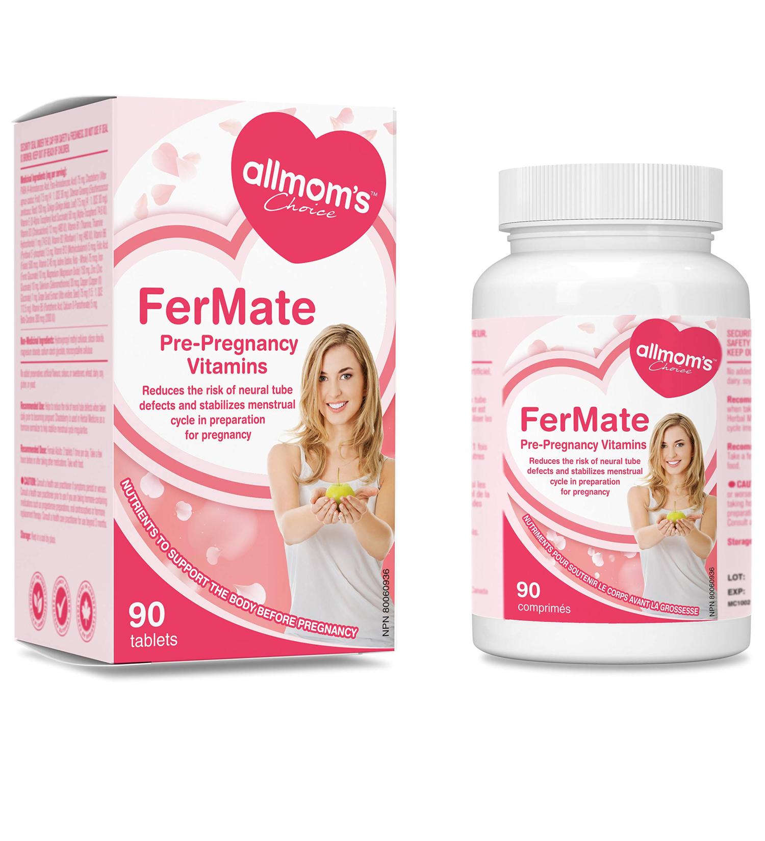 Fertility Prenatal Vitamins for Women Trying to Conceive Support Healthy Cycles Helps Fertility - Vitex (Chaste Berry) PABA Folate Folic Acid 500mcg B12 Zinc - 45 days Supply - Allmom's Choice - Buy Online on GoSupps.com