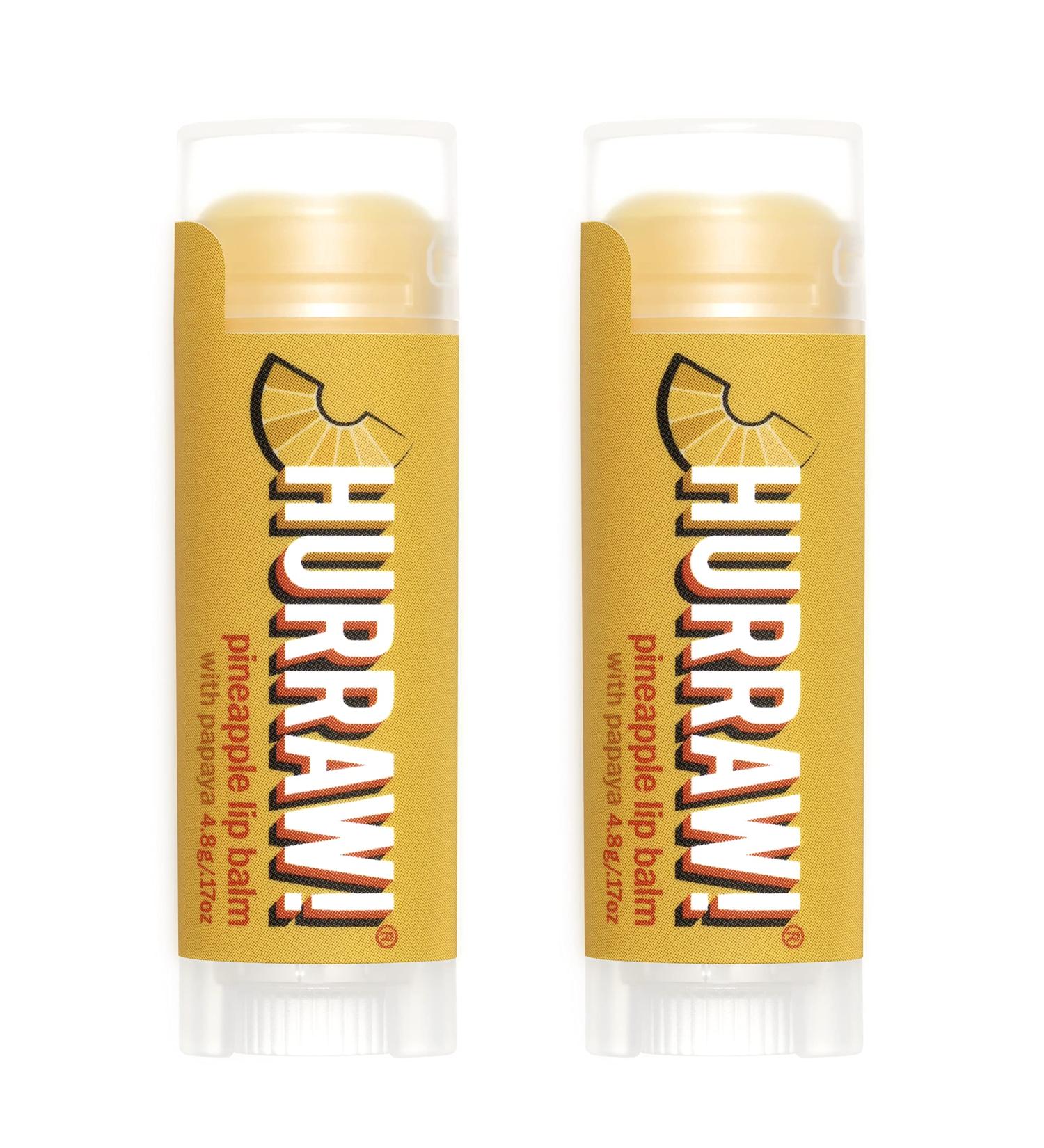 Hurraw! Pineapple Lip Balm 2 Pack: Organic Certified Vegan Cruelty and Gluten Free. Non-GMO 100% Natural Ingredients. Bee Shea Soy and Palm Free. Made in USA - Buy Online on GoSupps.com