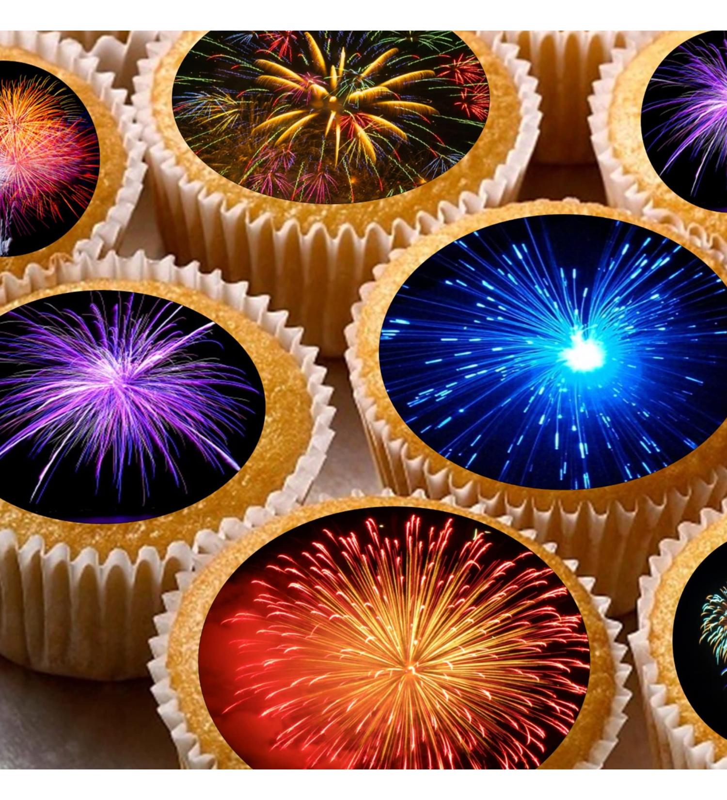 cakes 24 edible PRE CUT Fireworks style kids childrens party decorations Wafer Paper Cupcake Fairy Cake Toppers Multi - Buy Online on GoSupps.com