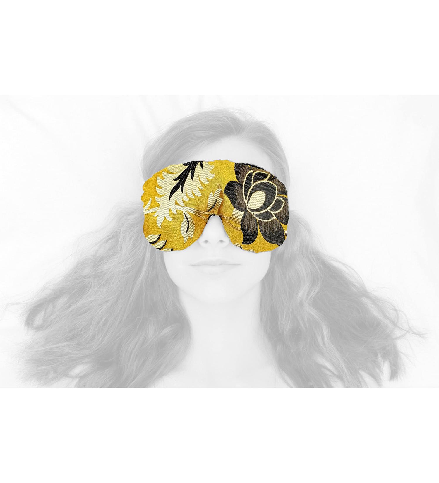 Handmade Opulence Yoga Eye Mask Pillow | Weighted Flaxseed Lavender Aromatherapy Adjustable Satin & Velvet | Perfect for Meditation & Sleep | Golden Botanic - Buy Online on GoSupps.com
