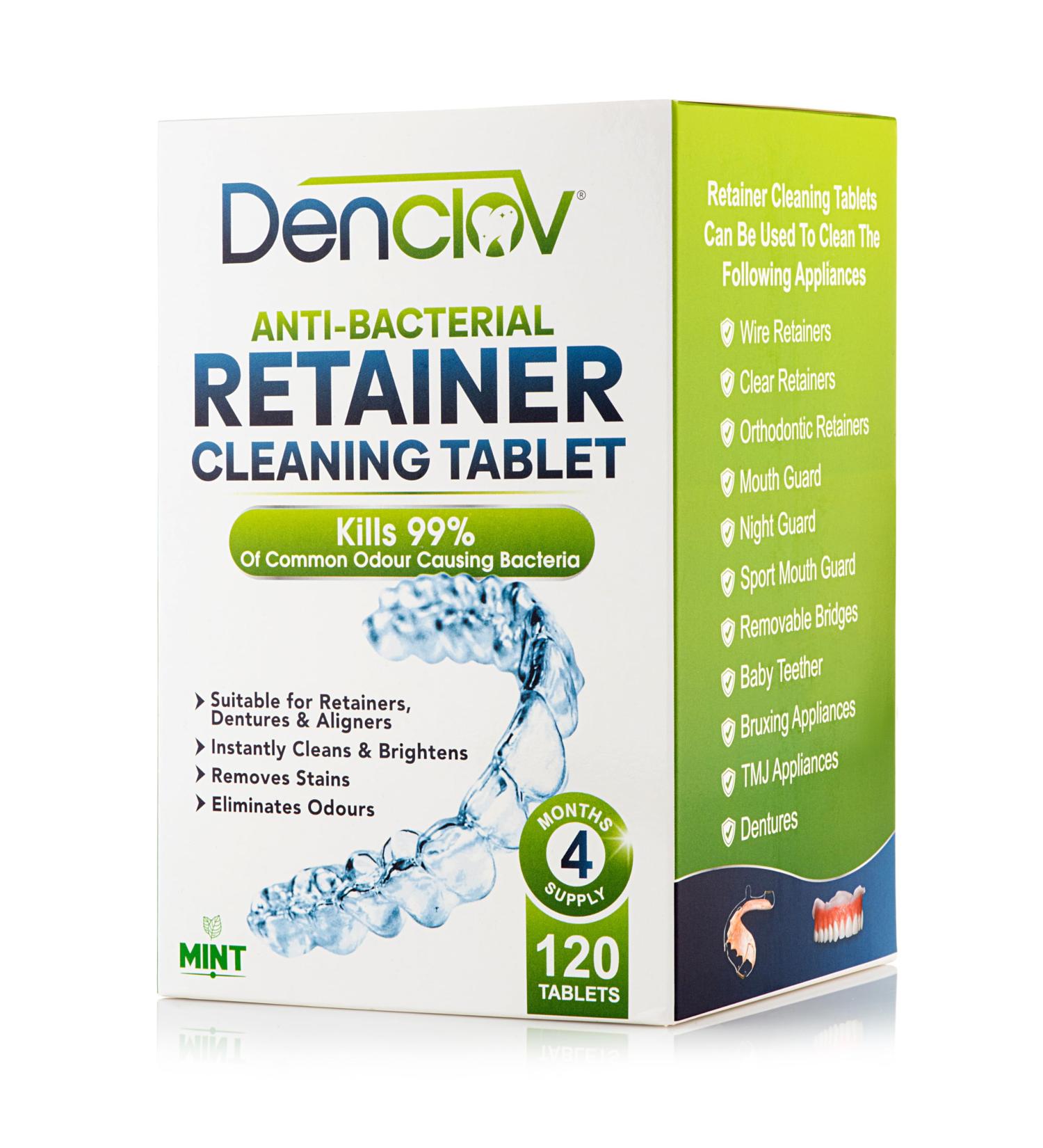 Retainer Cleaning Tablets - Fresh, Stain-Free for Invisalign Aligners, Dentures, Mouth Guard - 120 Tablets - Buy Online on GoSupps.com