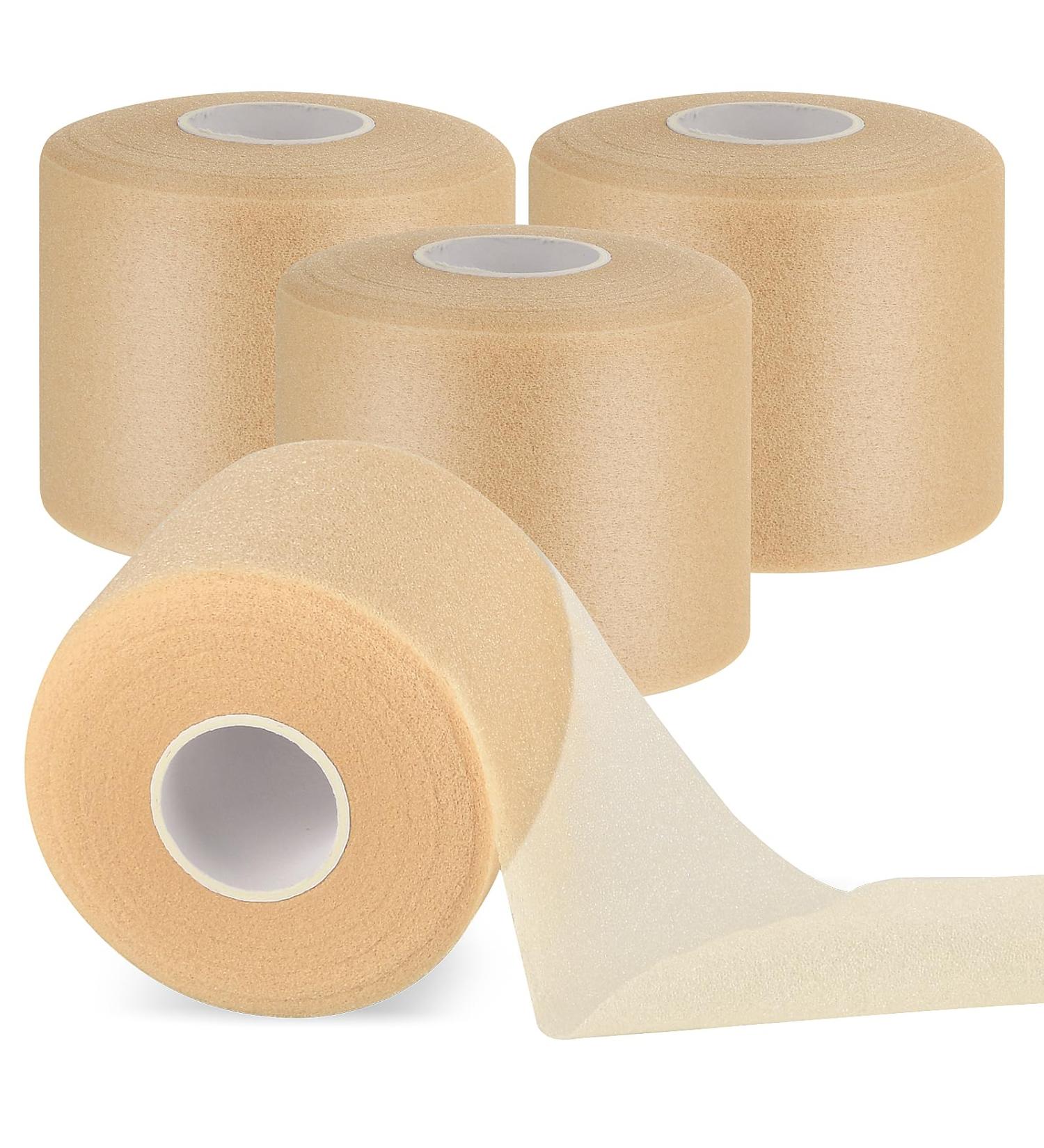 ZCFOIKAN Soft Sports Tapes 4 Rolls Pre Wrap Tape Foam Underwrap Tape Non-Adhesive Protective Foam Wrap for Hair Ankles Wrists Hands and Knees 2.4 Inches x 22 Yards(Beige) - Buy Online on GoSupps.com