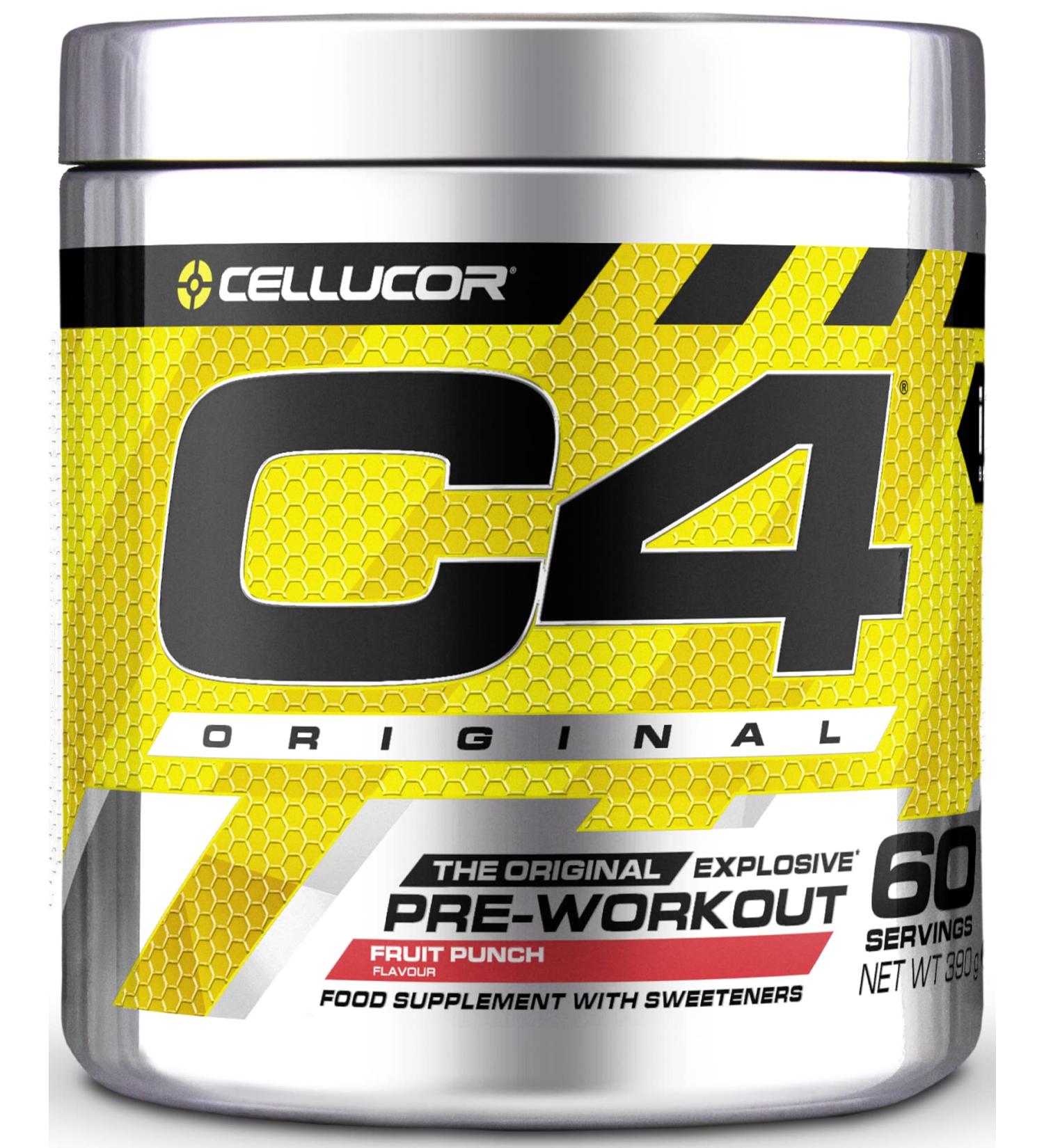 C4 Original Beta Alanine Sports Nutrition Bulk Pre Workout Powder for Men & Women | Best Pre-Workout Energy Drink Supplements | Creatine Monohydrate | Fruit Punch | 60 Servings Fruit Punch 60 Servings (Pack of 1) - Buy Online on GoSupps.com