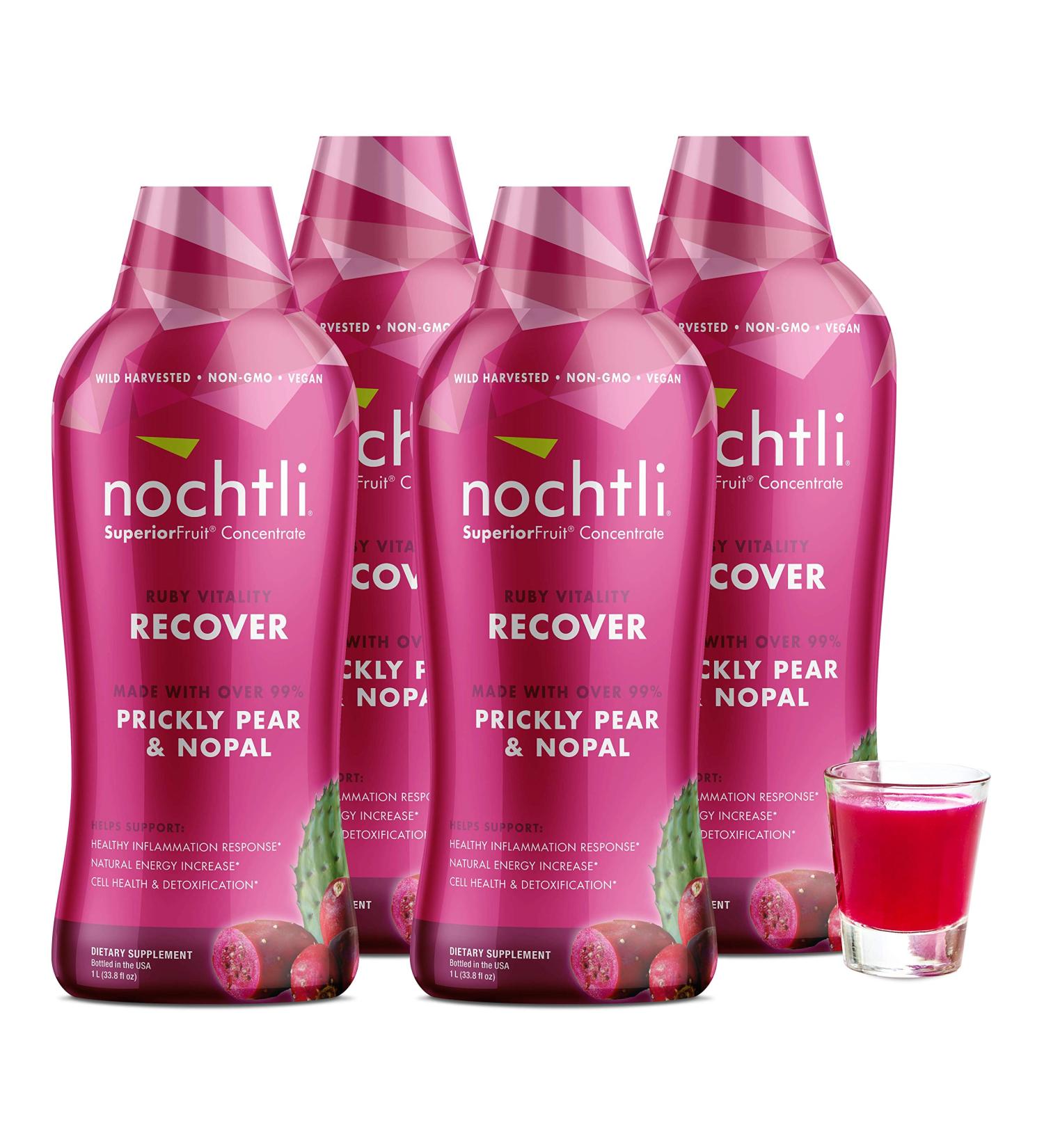 Nochtli Recover Prickly Pear Liquid Supplement 1L - 4 Pack | Pure and Potent Formula - Buy Online on GoSupps.com
