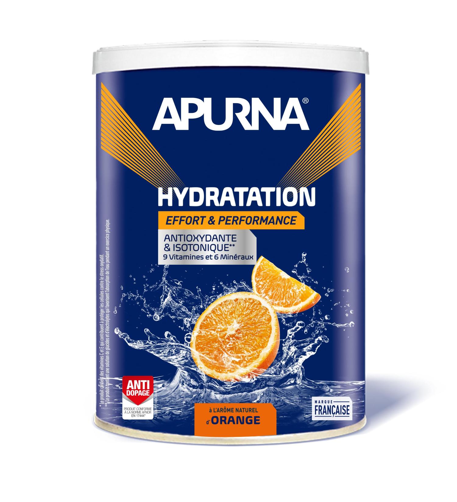 APURNA/Endurance/Pendant l' ffort/Boisson d'hydratation/Orange/Pot 500g