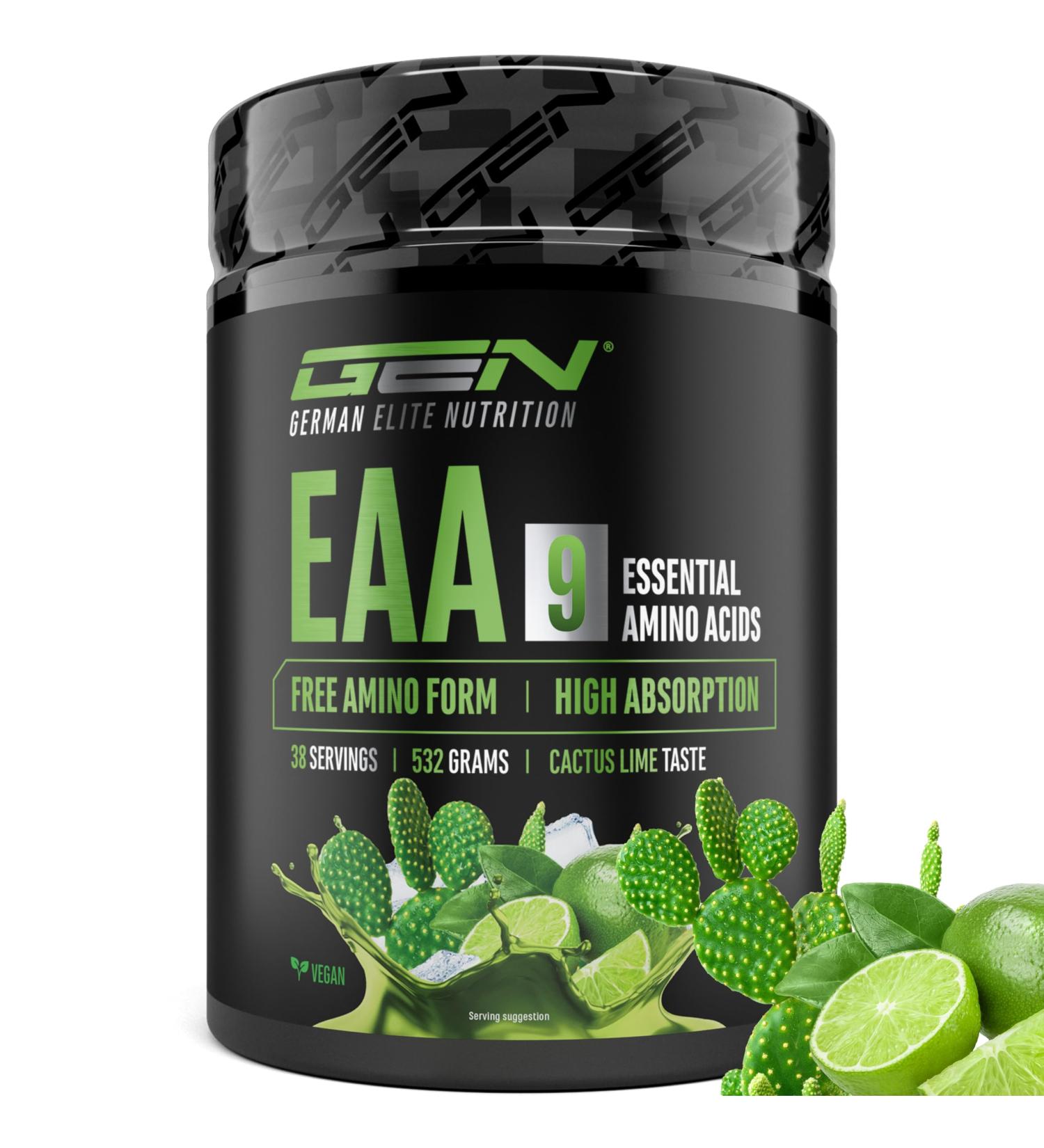  GEN GERMAN ELITE NUTRITION EAA Powder 532g (38 servings) - The 9 essential amino acids including histidine & BCAAs - Human Code Formula - Vegan - Very - Buy Online on GoSupps.com