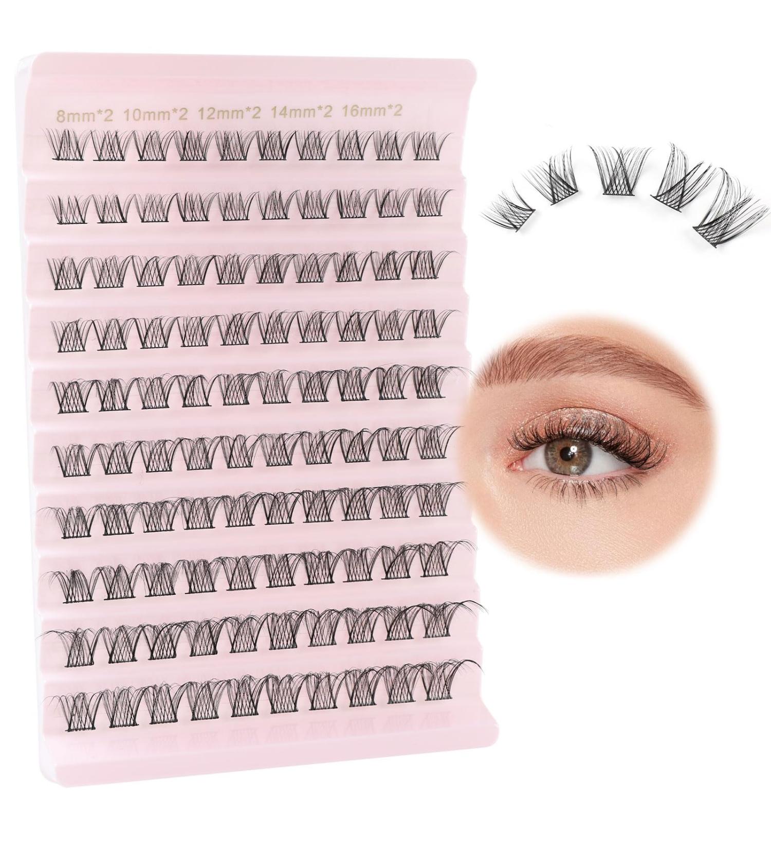 Poiuyoiu Cluster Lashes D Curl 8-16mm Mixed Length Individual Eyelashes - Wispy Natural Look - Reusable & Easy-to-Use - Beginners Friendly (W54) - Buy Online on GoSupps.com